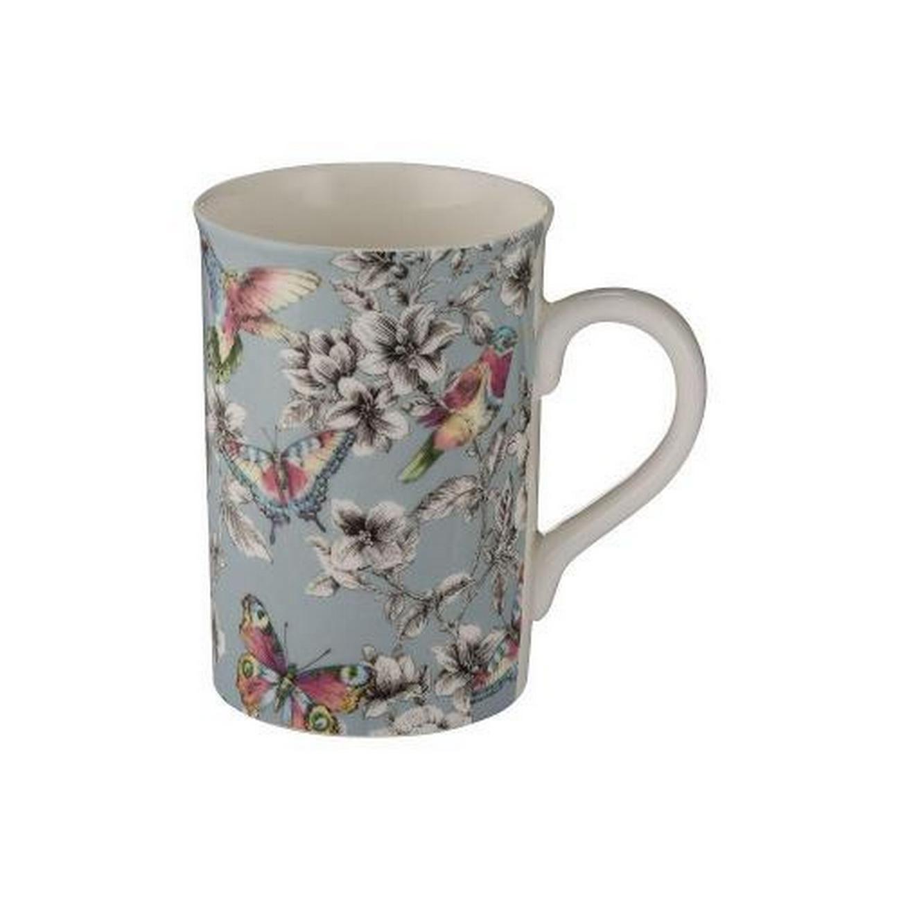 price-kensington-floral-duckegg-mug-300ml - Price & Kensington Hummingbird Floral Duckegg Mug 300ml
