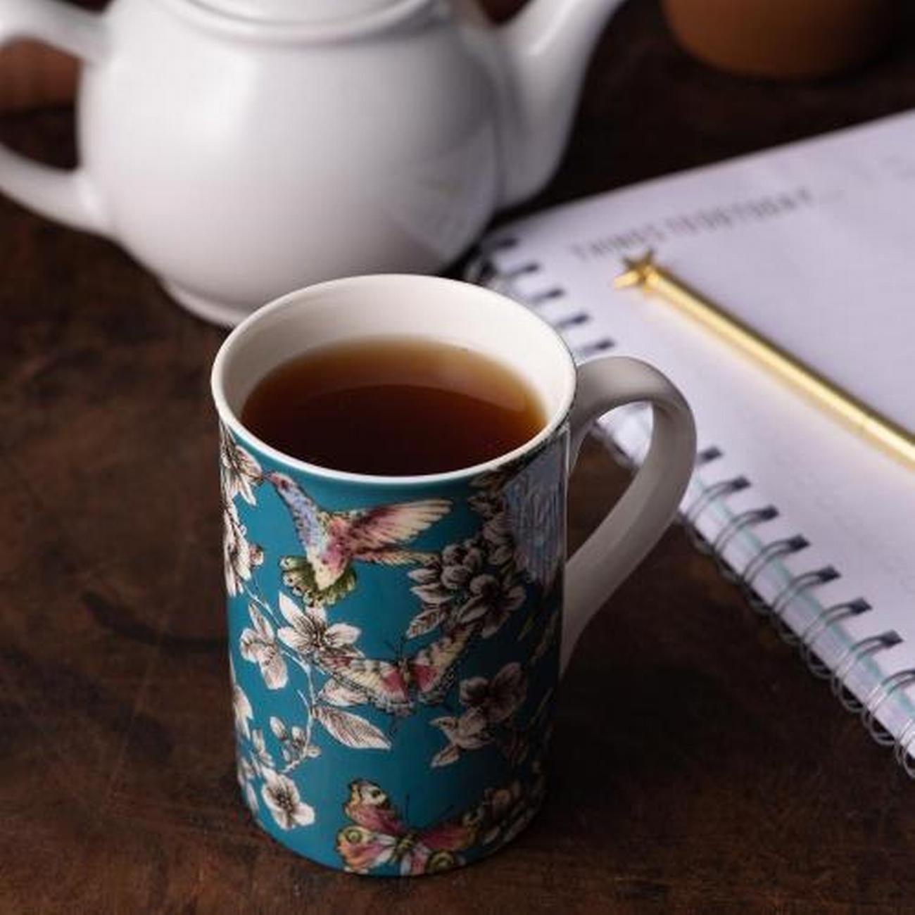 price-kensington-hummingbird-floral-teal-mug-300ml - Price & Kensington Hummingbird Floral Teal Mug 300ml