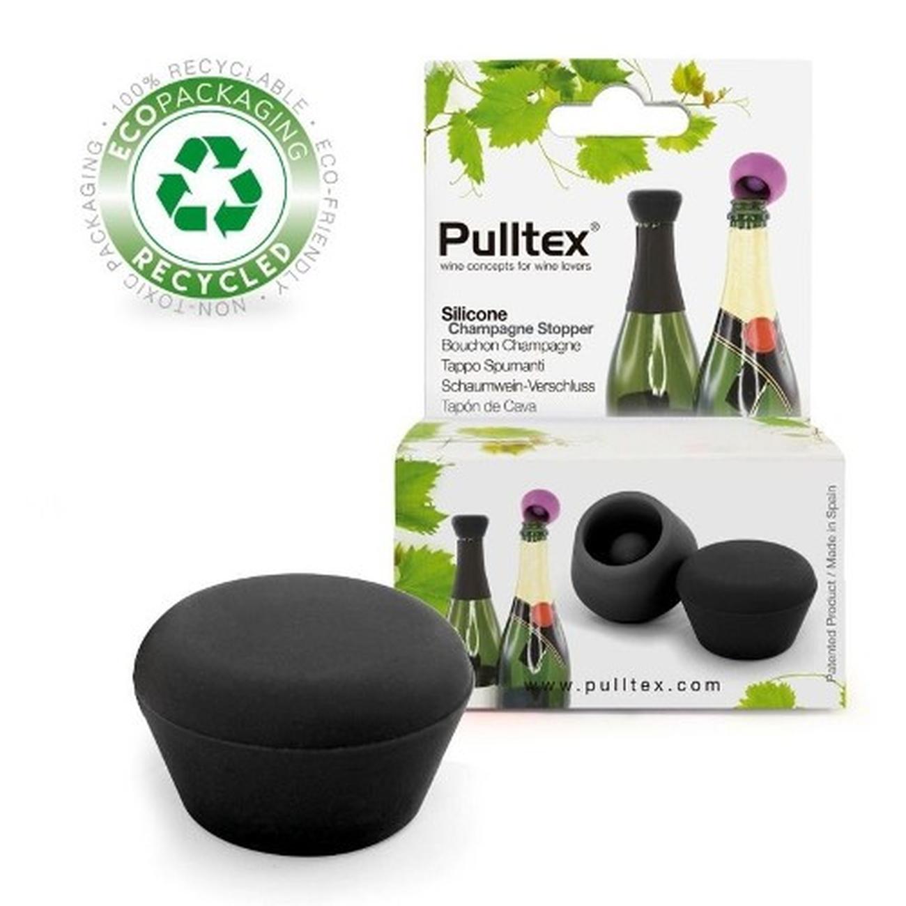 pulltex-black-silicone-champagne-stopper-pwc-blister - Pulltex Black Silicone Champagne Stopper Blister