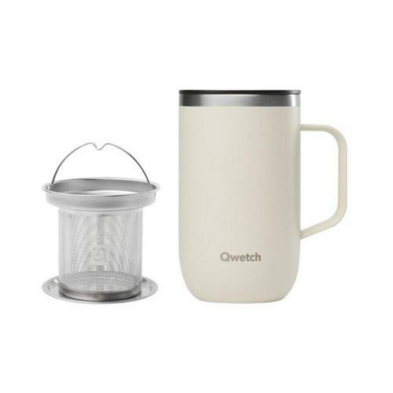 qwetch-insulated-mug-with-filter-matt-sand-470ml - Qwetch Insulated Mug with Filter Matt Sand 470ml