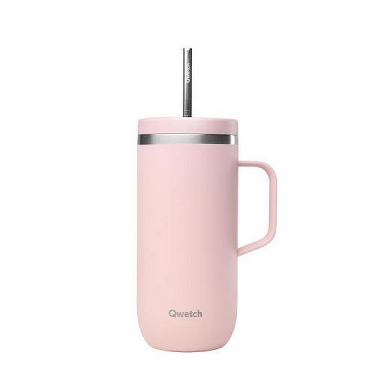 qwetch-pastel-pink-insulated-cold-cup-600ml - Qwetch Pastel Pink Insulated Cold Cup 600ml