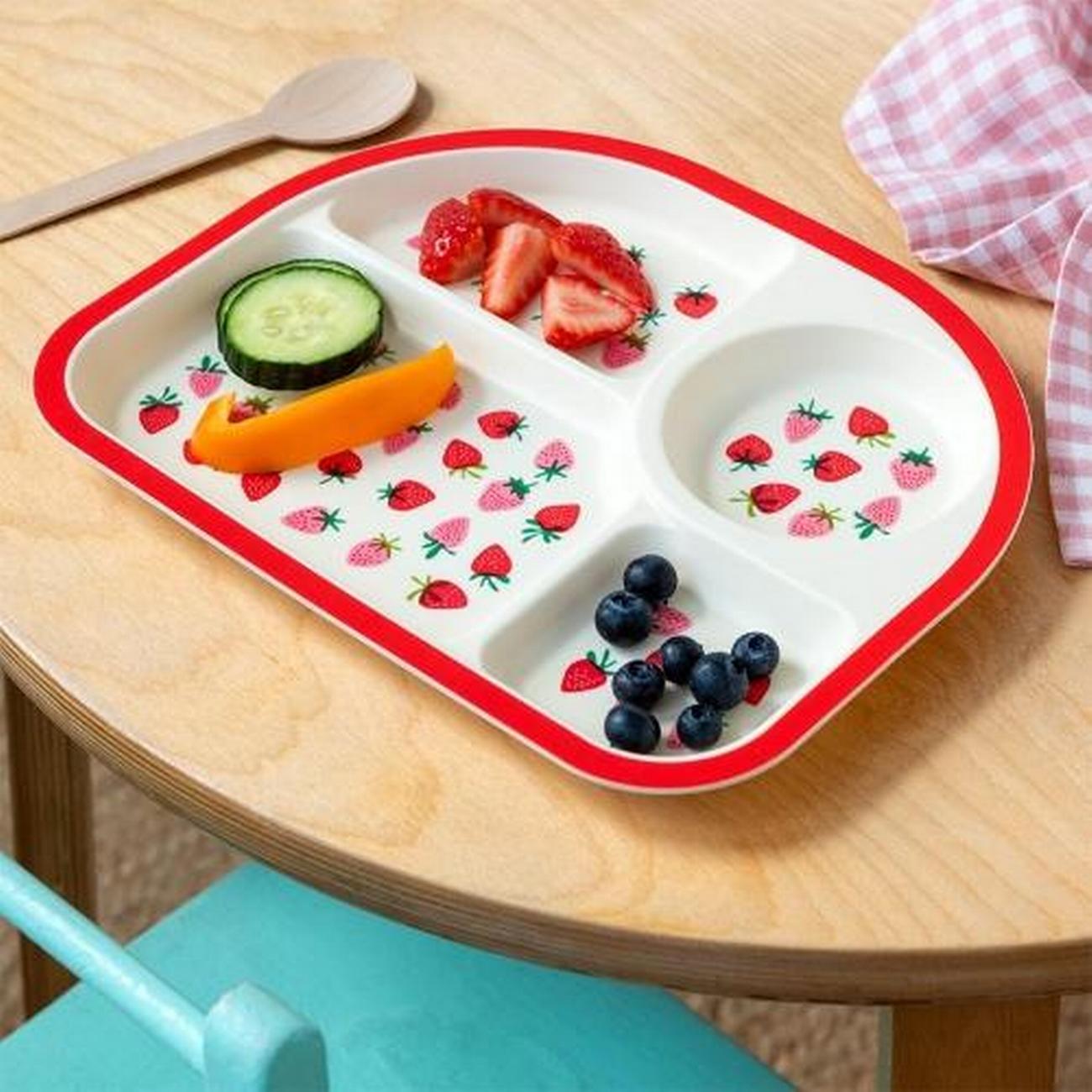 rex-little-strawberry-baby-toddler-divider-plate - Rex Little Strawberry Baby & Toddler Divider Plate