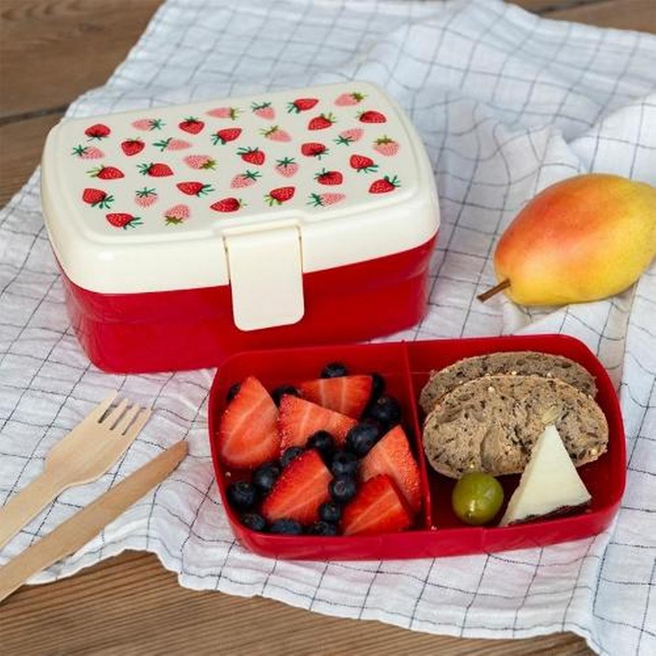 rex-little-strawberry-lunch-box-with-tray - Rex Little Strawberry Box Lunch Box with Tray