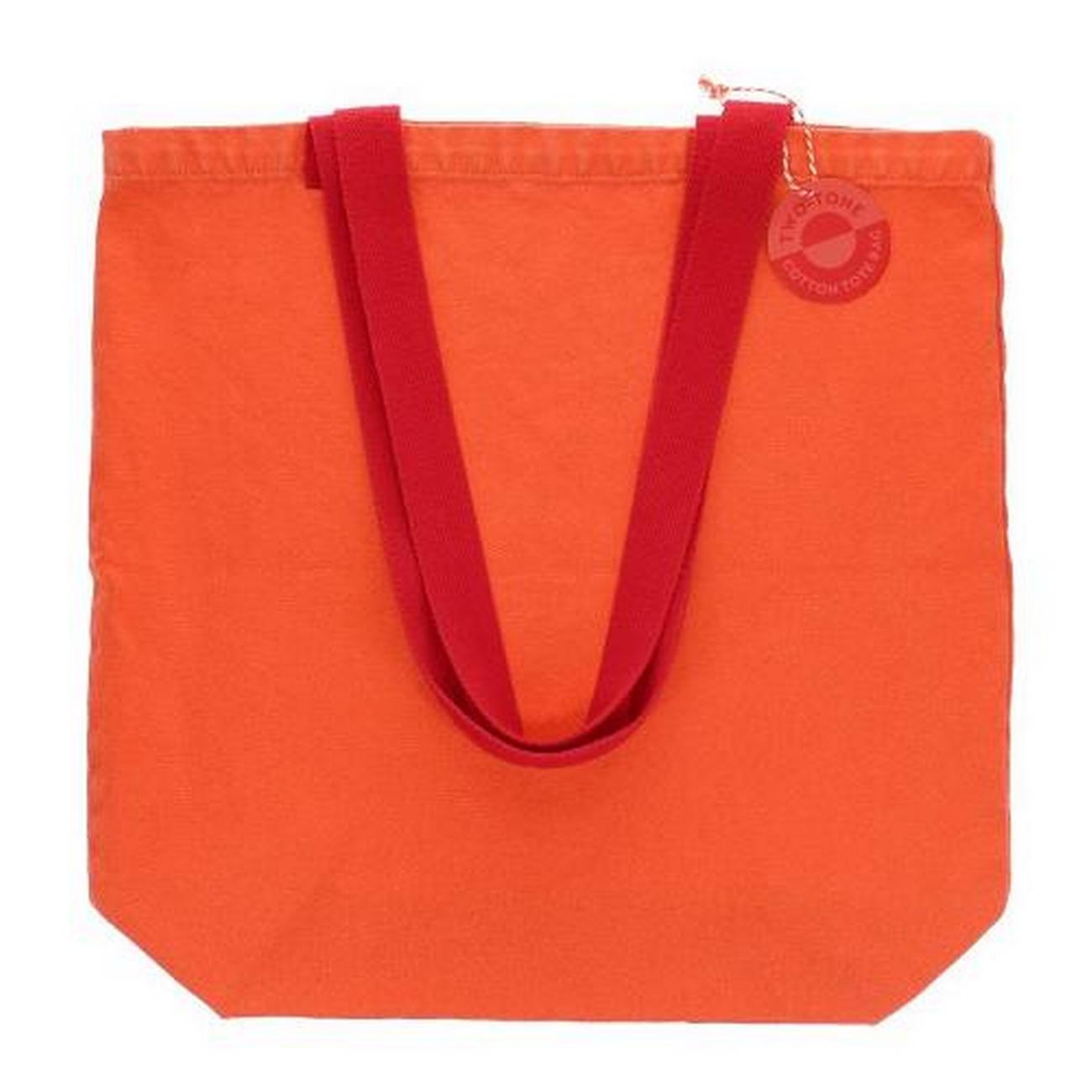 rex-two-tone-cotton-tote-bag-coral - Rex Two-Tone Cotton Tote Bag Coral 
