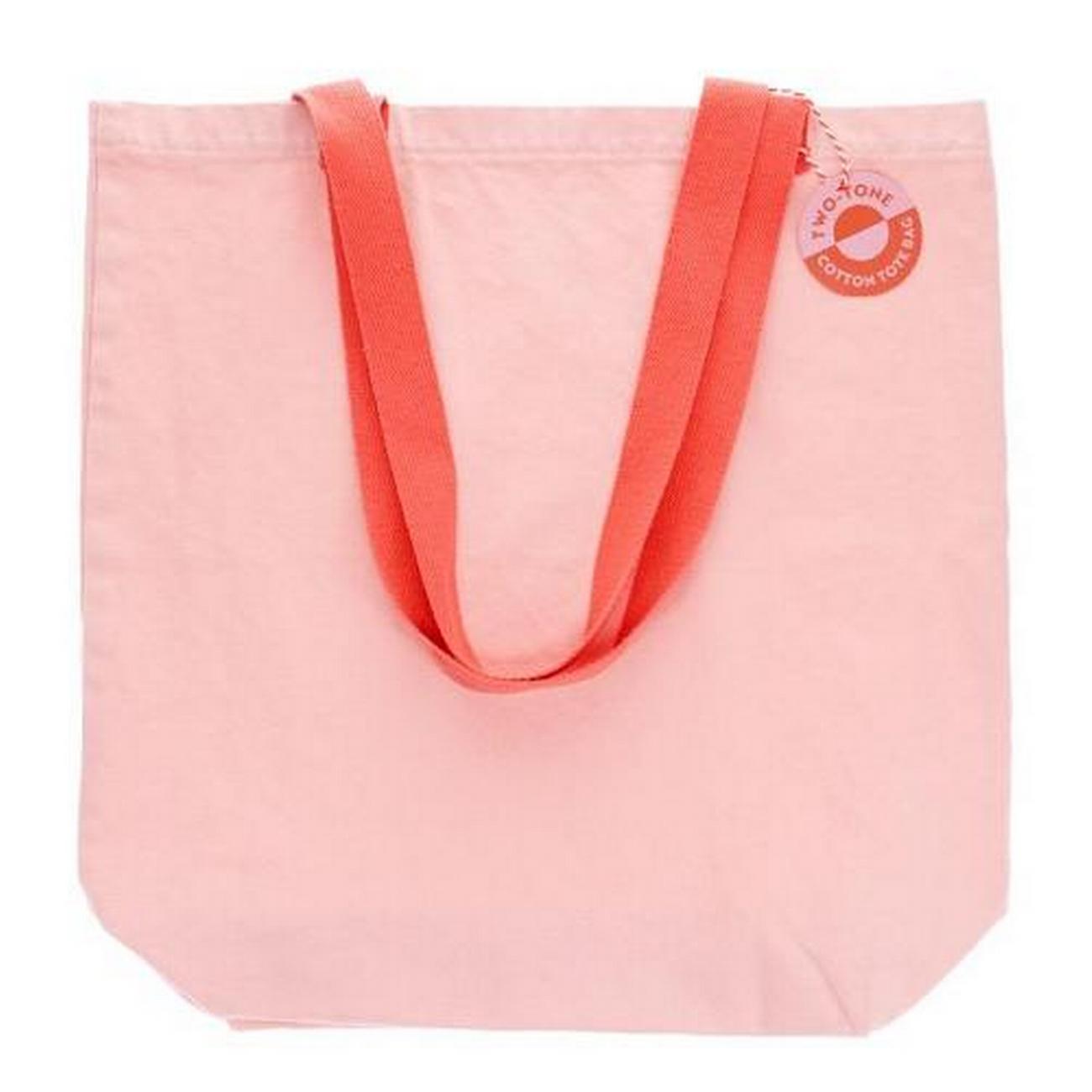 rex-two-tone-cotton-tote-bag-pink - Rex Two-Tone Cotton Tote Bag Pink