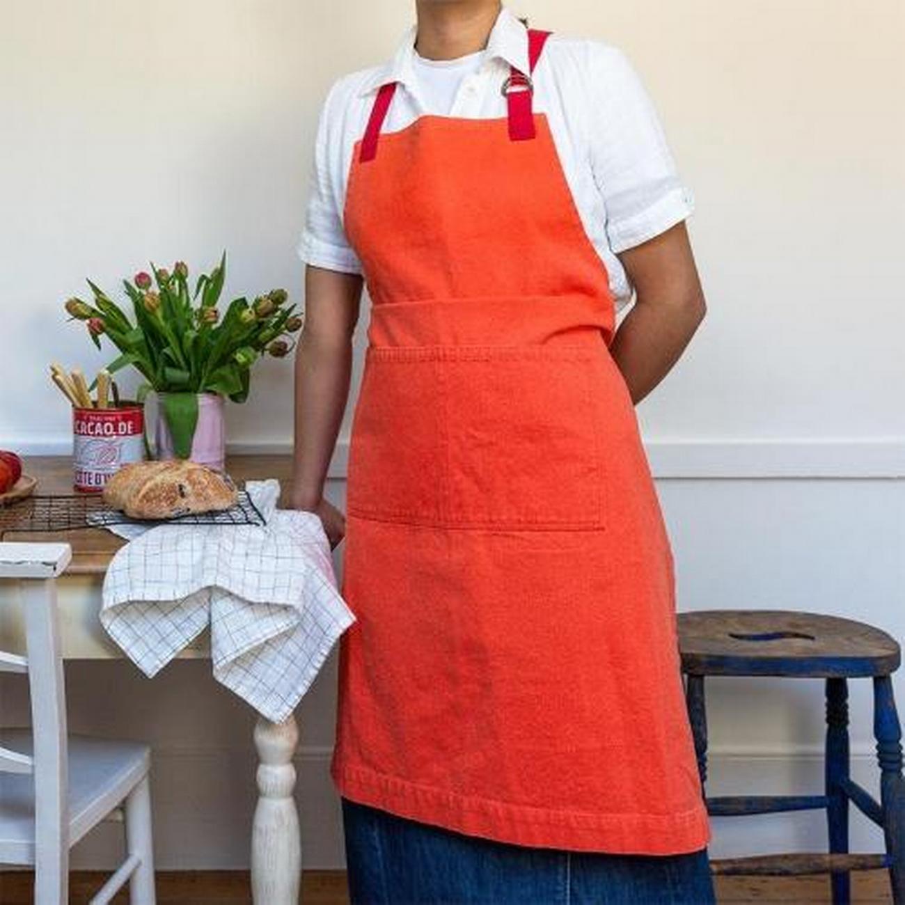 rex-two-tone-utility-apron-coral - Rex Two-Tone Utility Apron Coral