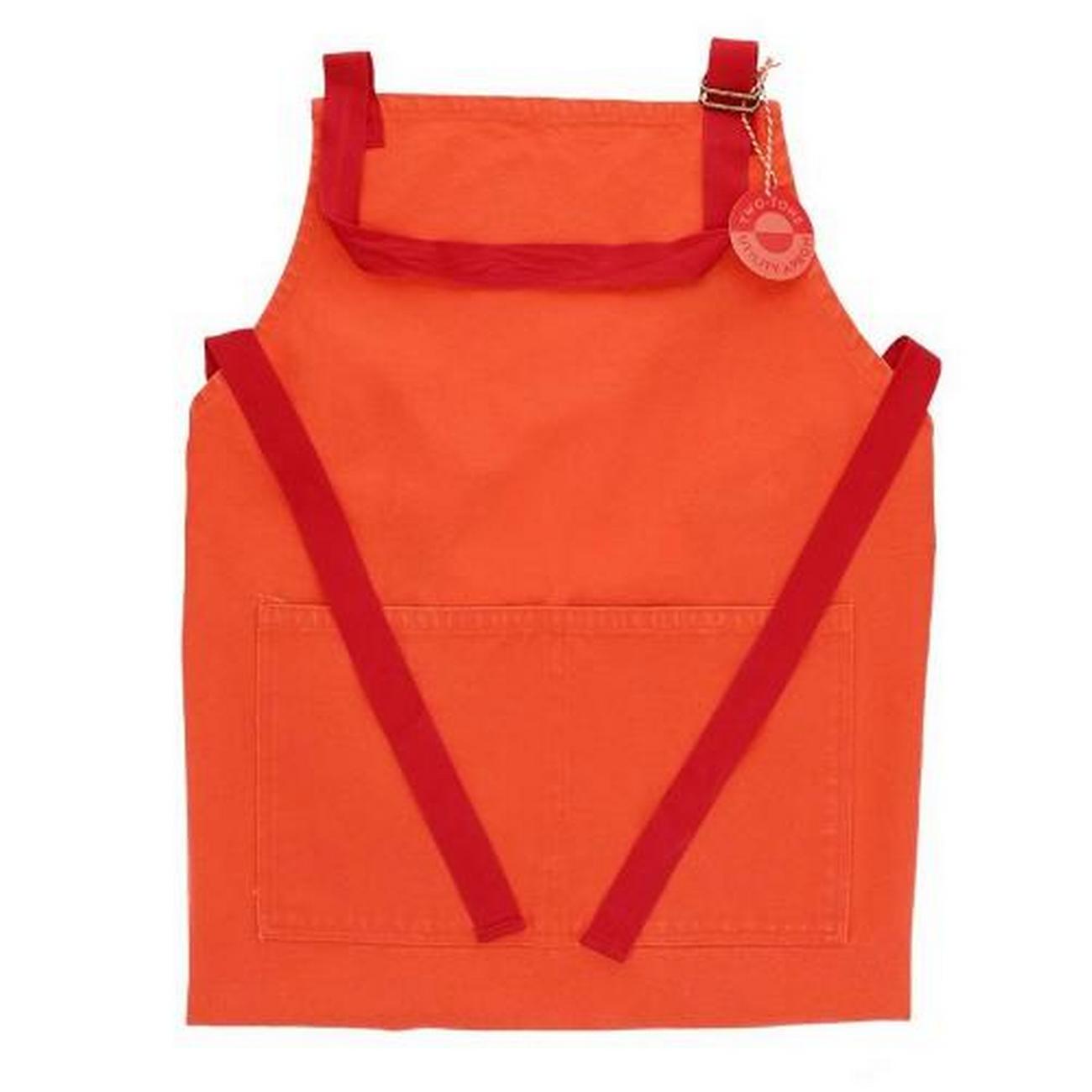 rex-two-tone-utility-apron-coral - Rex Two-Tone Utility Apron Coral