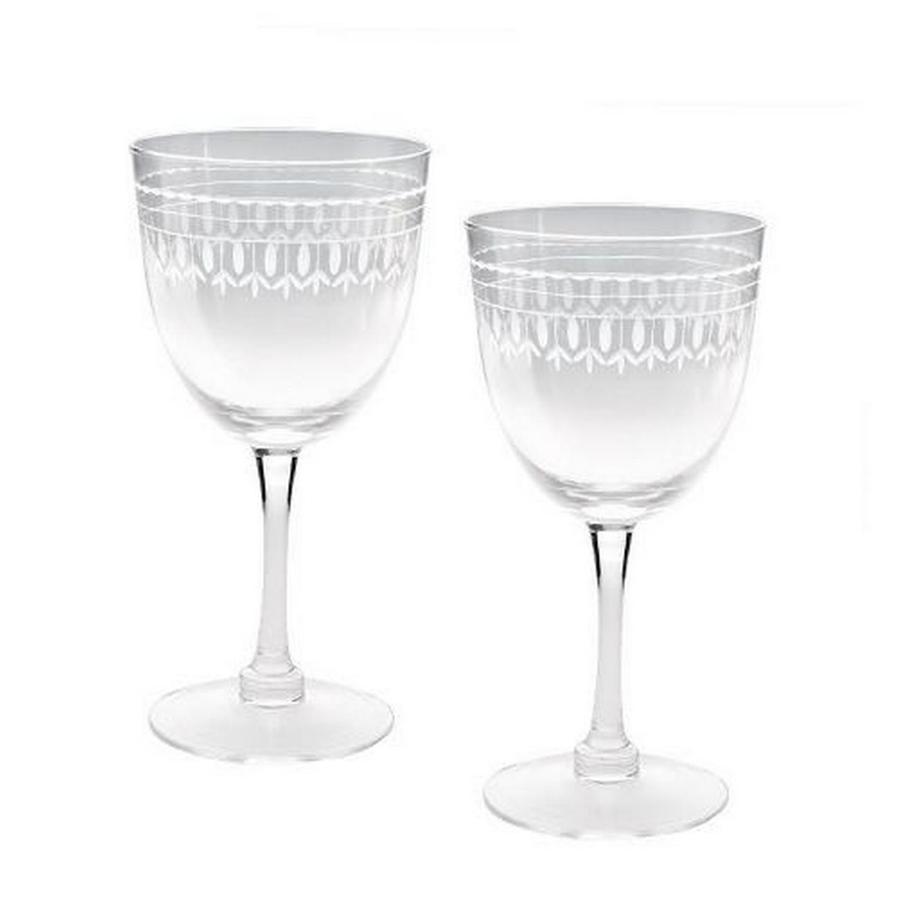 rex-vintage-etched-wine-glasses-set-of-2 - Rex Vintage Etched Wine Glasses Set of 2