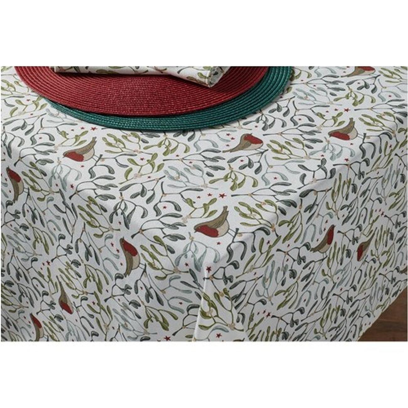 walton-co-robin-mistletoe-tablecloth-130-x-180-cm - Walton & Co Robin Mistletoe Tablecloth 130x180cm 
