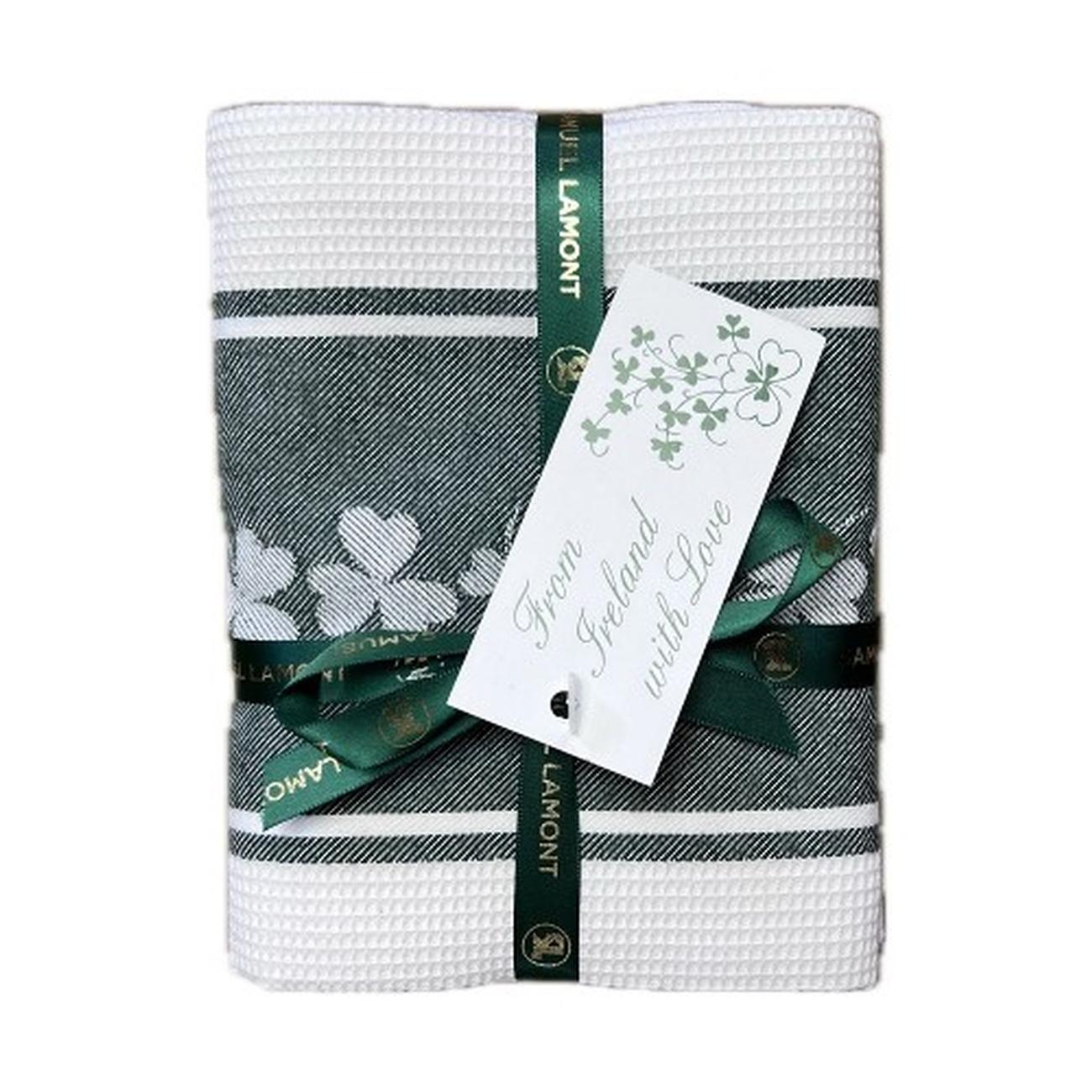sam-il-shamrock-waffle-cotton-tea-towel - Samuel Lamont Shamrock Waffle Cotton Tea Towel