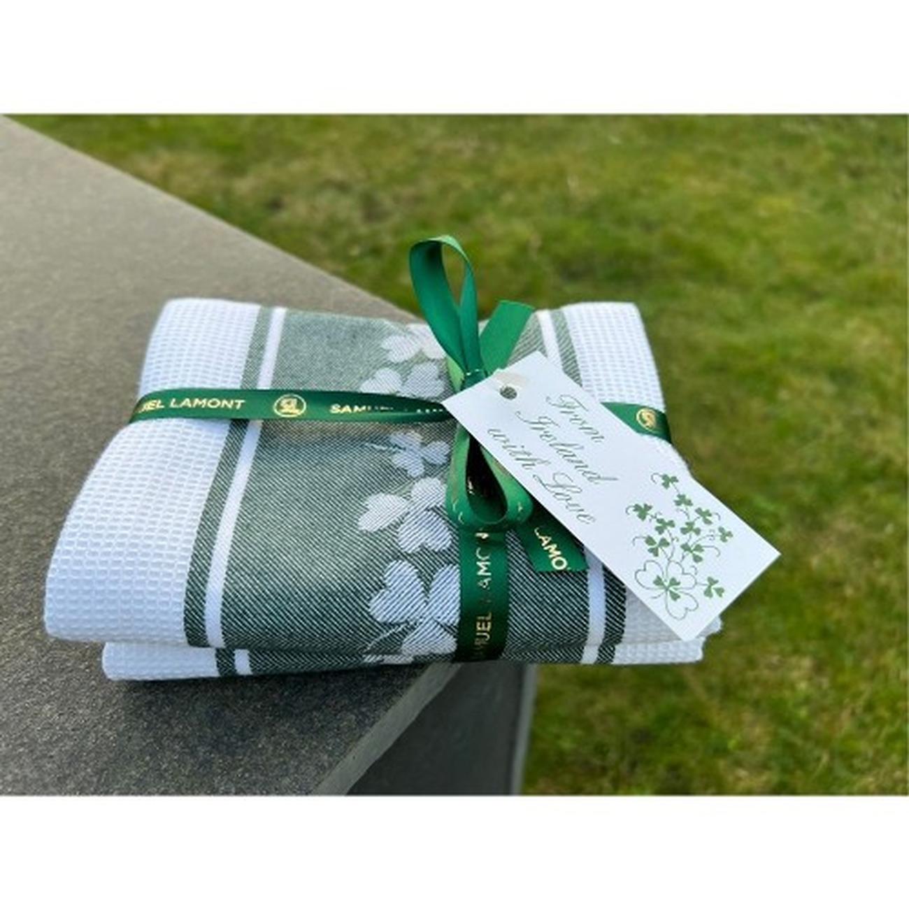sam-il-shamrock-waffle-cotton-tea-towel - Samuel Lamont Shamrock Waffle Cotton Tea Towel