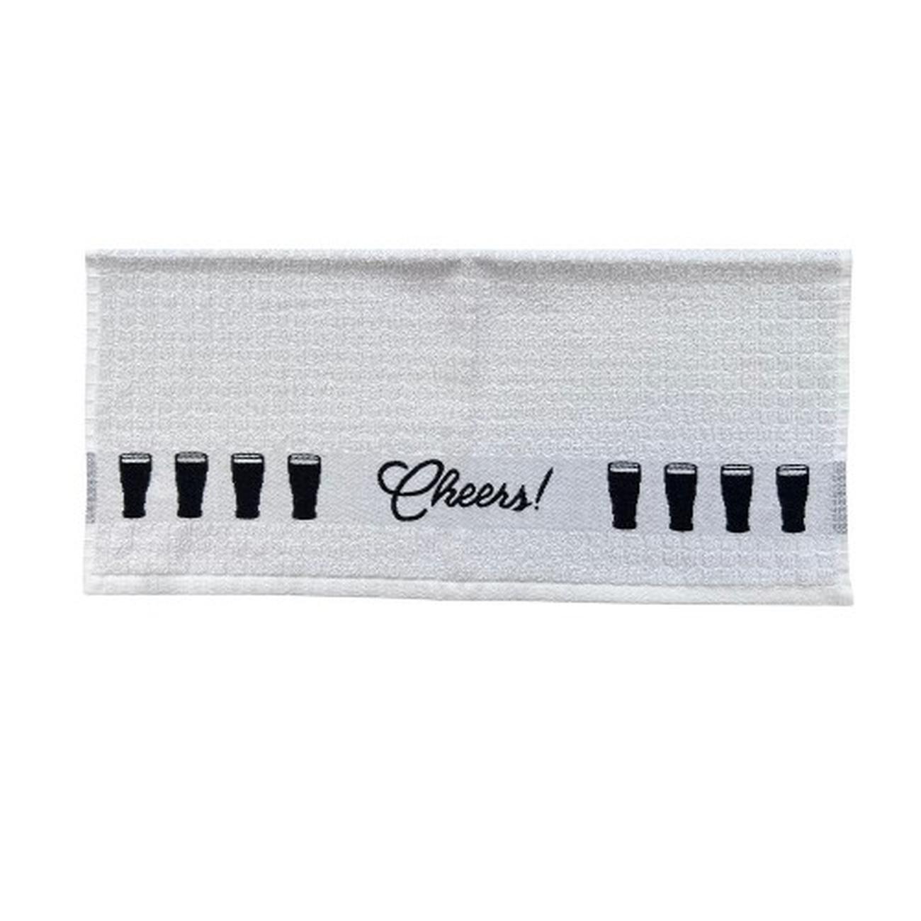 sam-polidri-tea-towel-white-black-stout-jacquard - Samuel Lamont Poli Dri Tea Towel White & Black Stout Jacquard