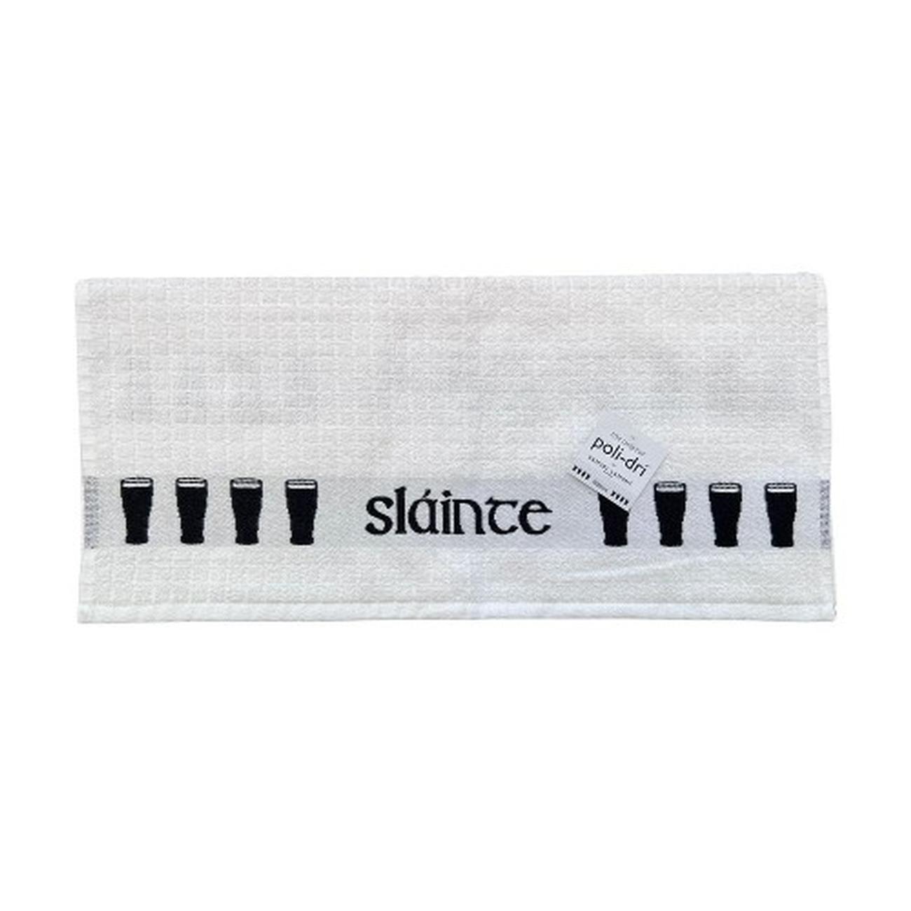 sam-polidri-tea-towel-white-black-stout-jacquard - Samuel Lamont Poli Dri Tea Towel White & Black Stout Jacquard