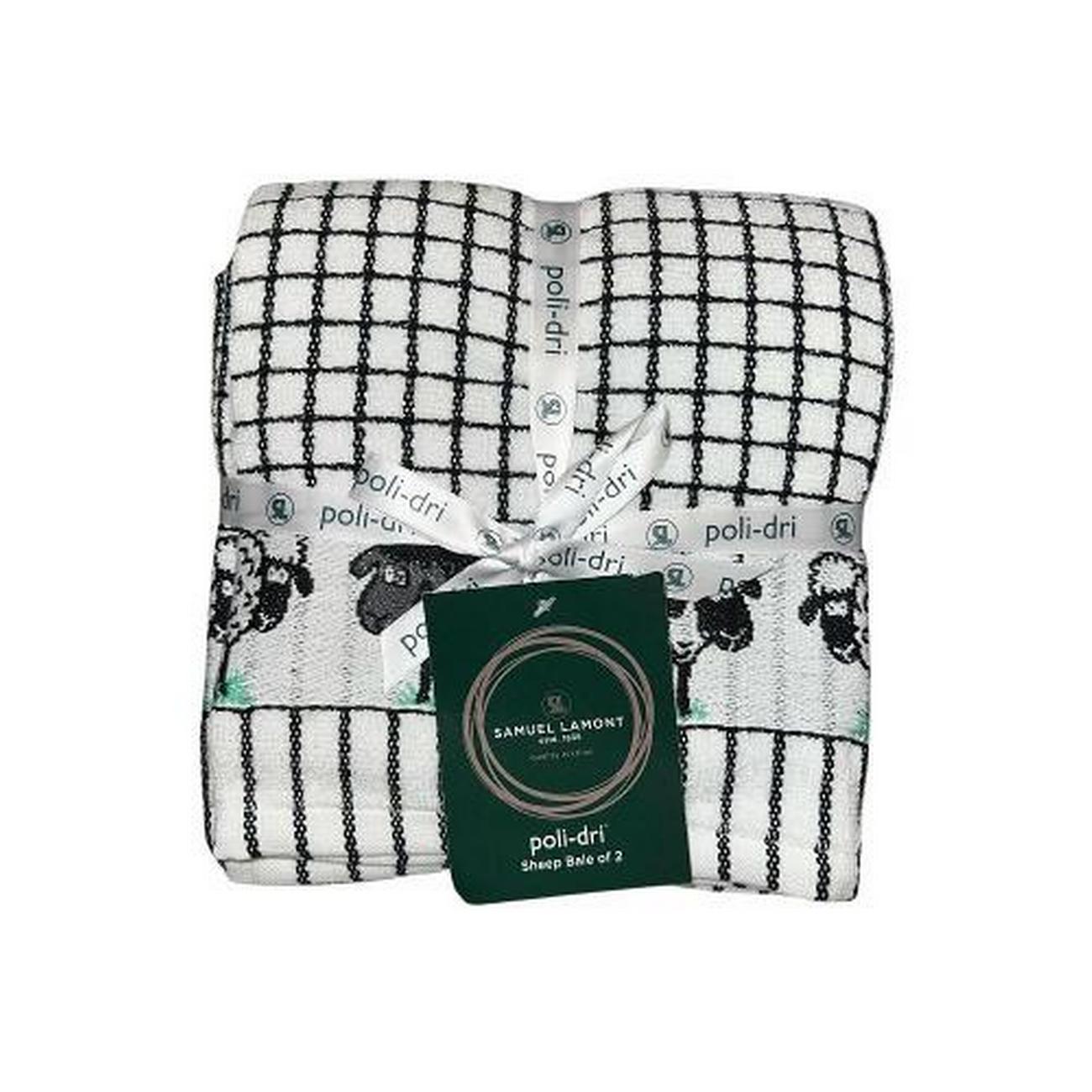 samuel-lamont-poli-dri-tea-towel-black-sheep-set-of-2 - Samuel Lamont Poli Dri Tea Towel Black Sheep Set of 2