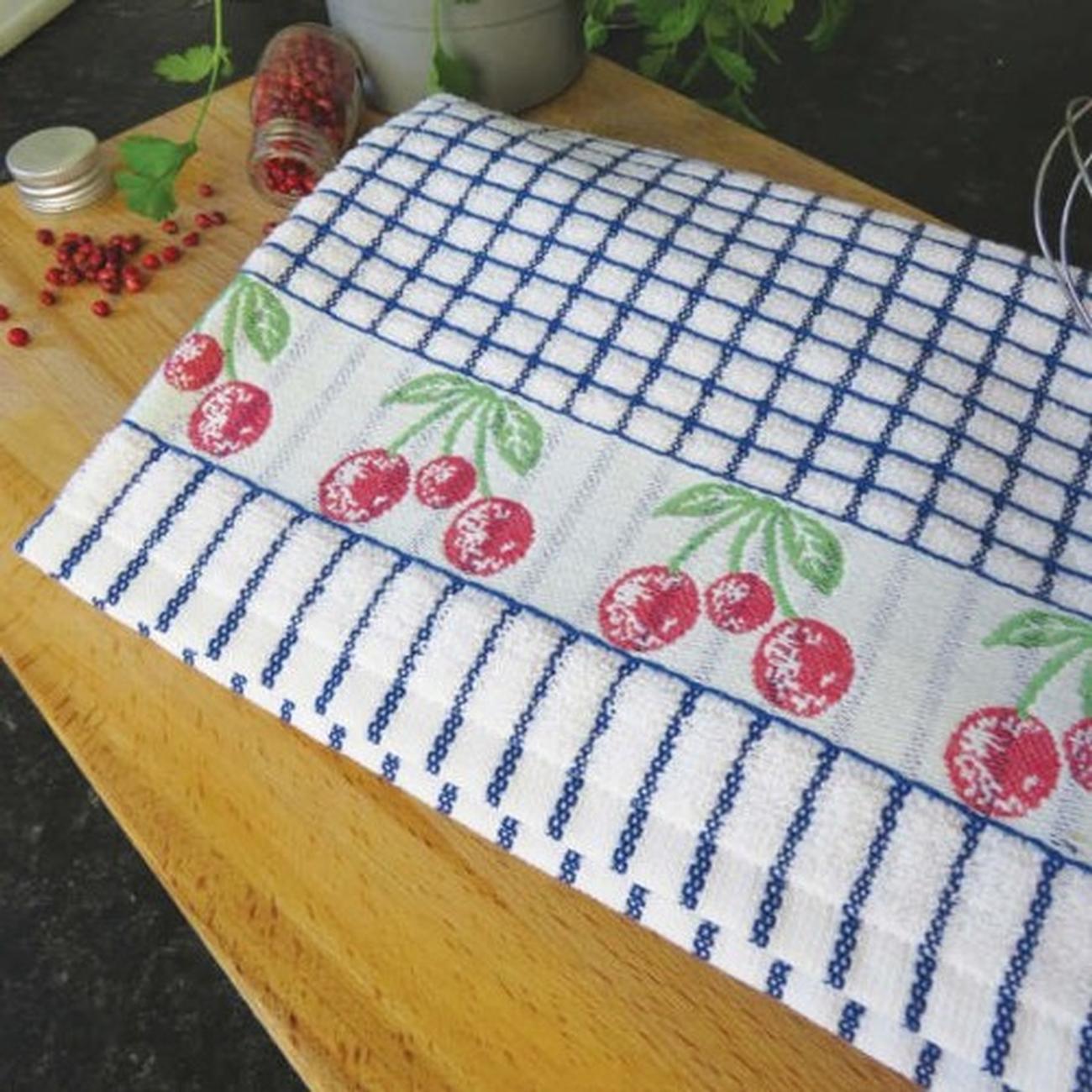 samuel-lamont-poli-dri-tea-towel-jacquard-cherries - Samuel Lamont Poli-Dri Tea Towel Cherries
