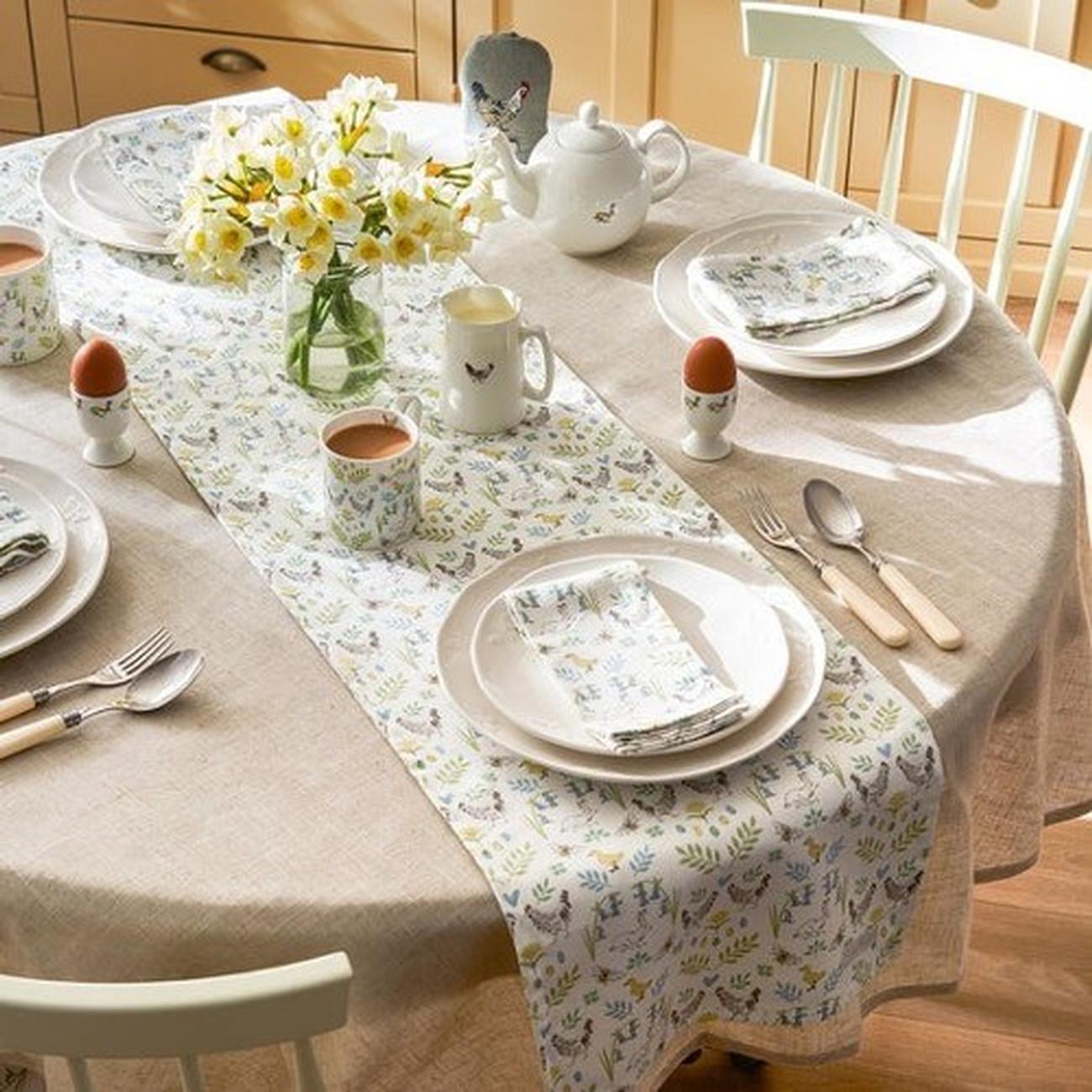 sap-spring-chicken-table-runner - Sophie Allport Spring Chicken Table Runner