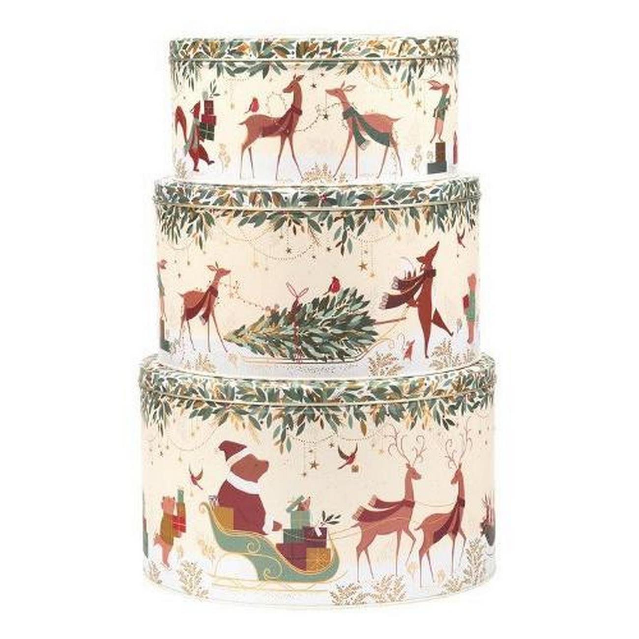 sara-miller-christmas-woodland-tales-bear-small-cake-tin - Sara Miller Christmas Woodland Tales Bear