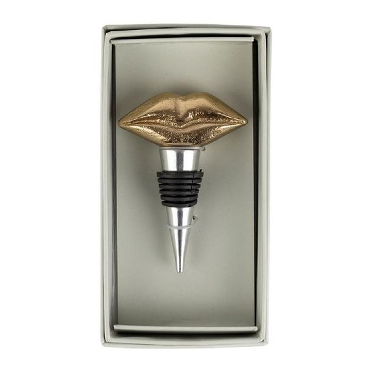 sema-design-golden-lip-bottle-stopper - Sema Design Golden Lip Bottle Stopper