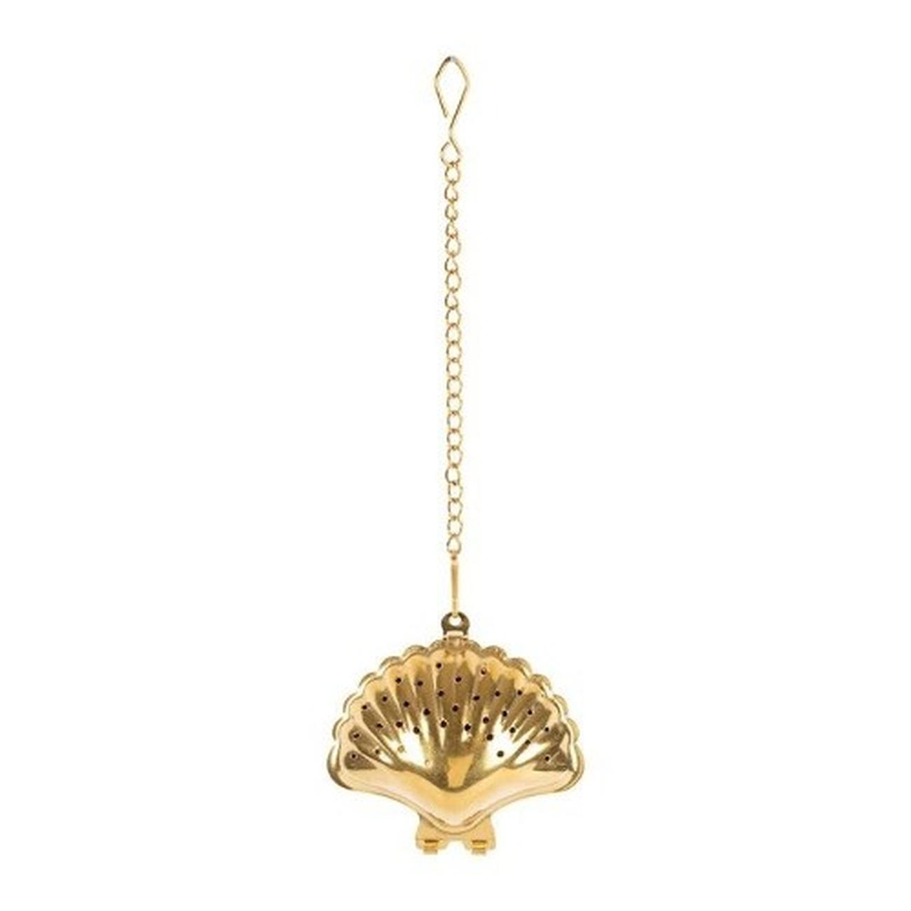 sema-design-tea-infuser-w-chain-golden - Sema Design Golden Shell Tea Infuser 