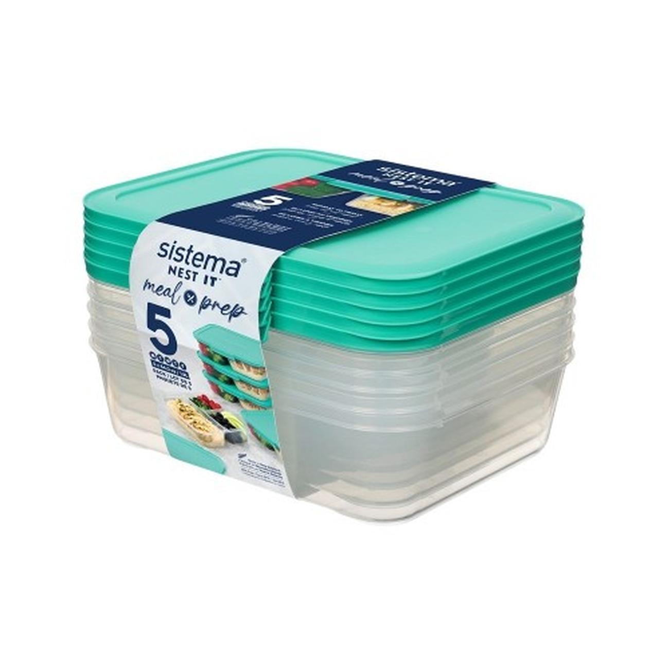 sistema-nest-it-meal-prep-1.7l - Sistema Nest It Meal Prep 1.7L Set of 5