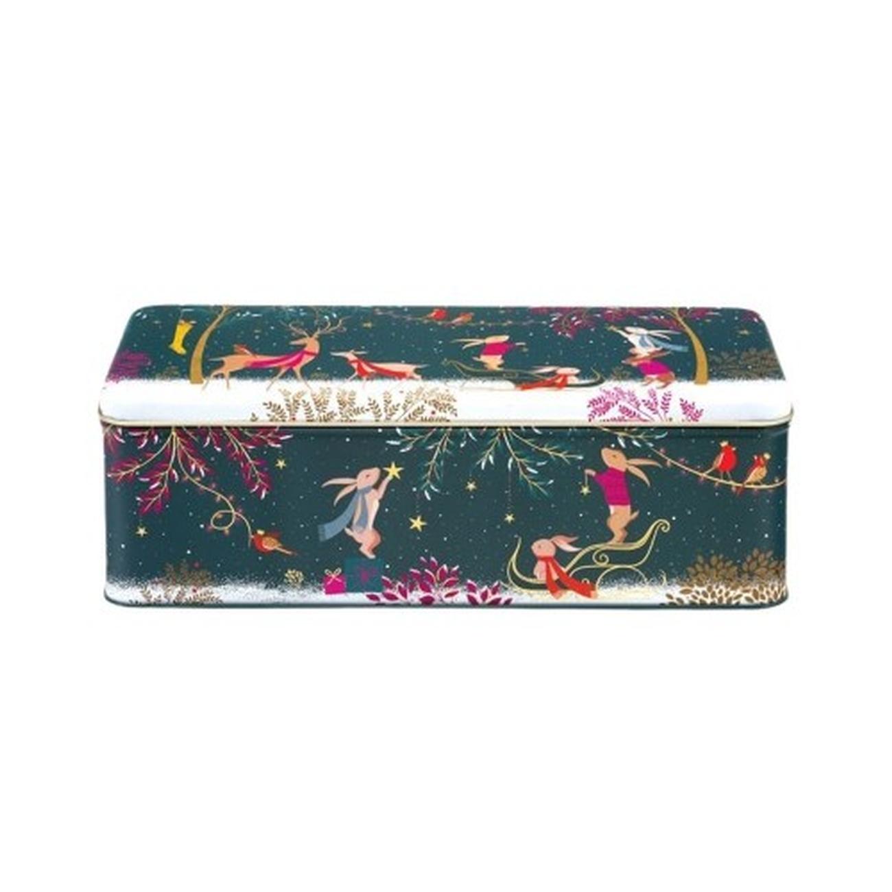 sm-christmas-woodland-tales-long-deep-rectangular - Sara Miller Christmas Woodland Tales Rectangular Tin
