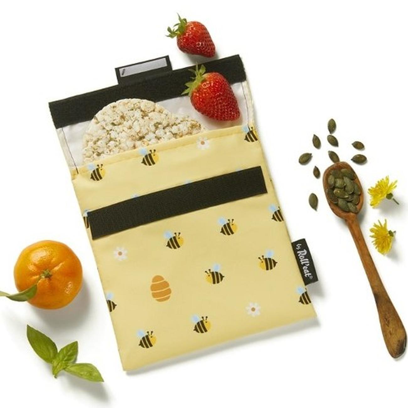 snack-n-go-reusable-snack-bag--bee - Roll'Eat Snack N Go Bee 