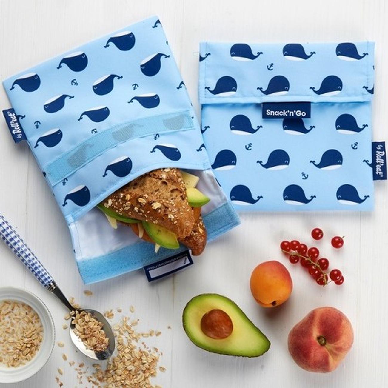 snack-n-go-reusable-snack-bag-whale - Roll'eat Snack N Go Whale