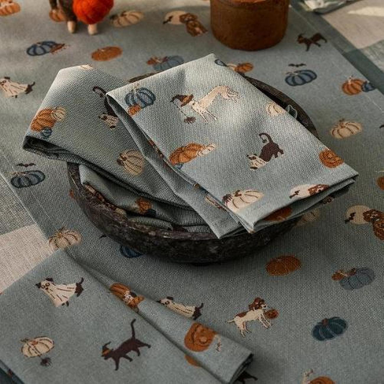 sophie-allport-paws-pumpkins-napkins-set-of-4 - Sophie Allport Paws & Pumpkins Napkins Set of 4