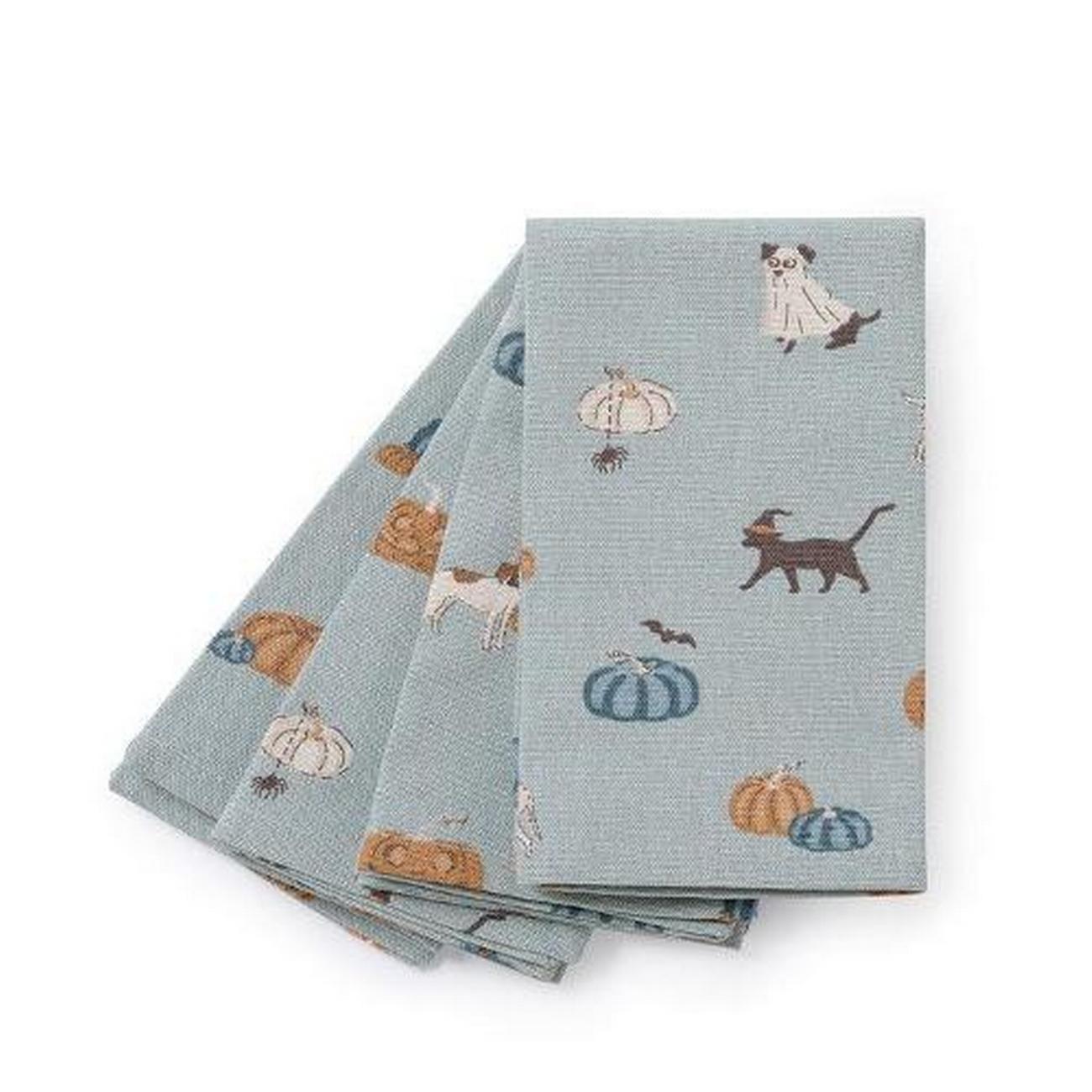 sophie-allport-paws-pumpkins-napkins-set-of-4 - Sophie Allport Paws & Pumpkins Napkins Set of 4