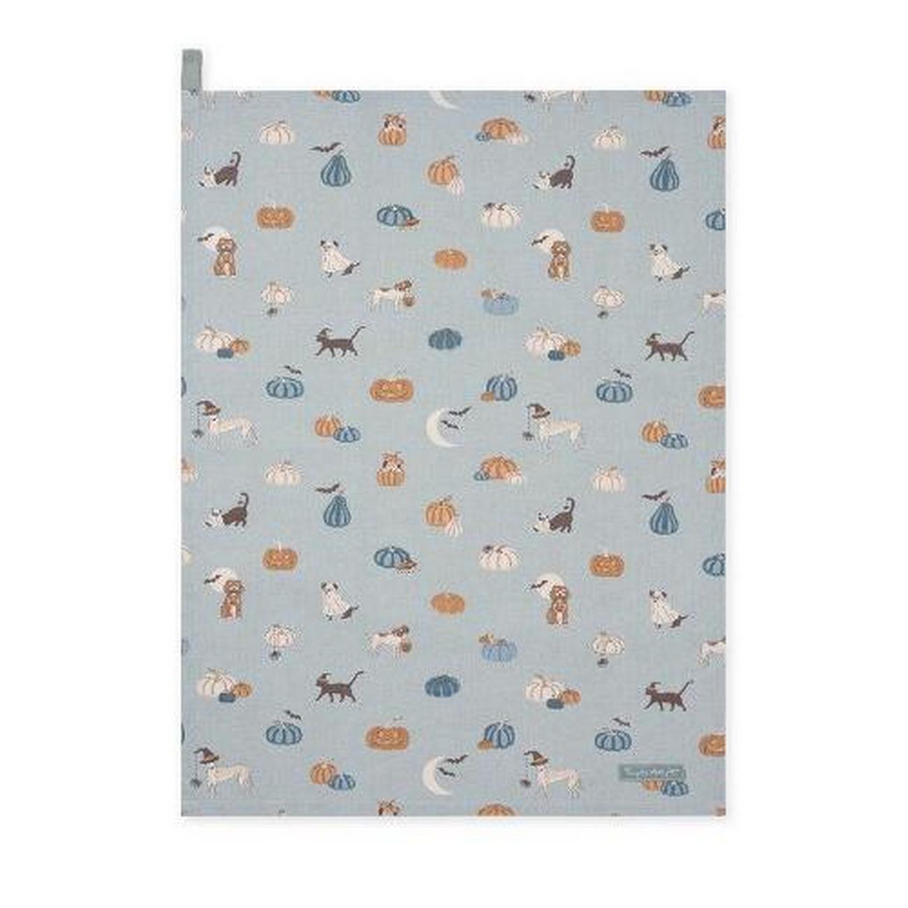 sophie-allport-paws-pumpkins-tea-towel - Sophie Allport Paws & Pumpkins Tea Towel