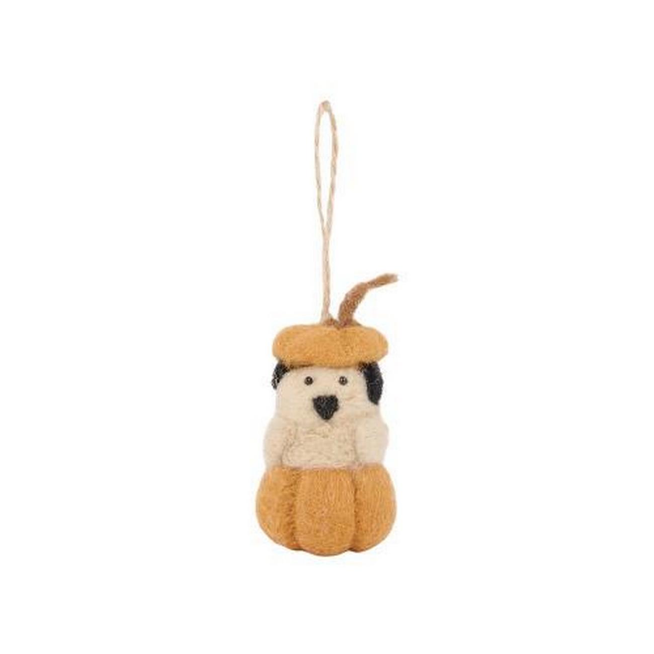 sophie-allport-pumpkin-dog-felt-decoration - Sophie Allport Percy Pumpkin Dog Felt Bauble