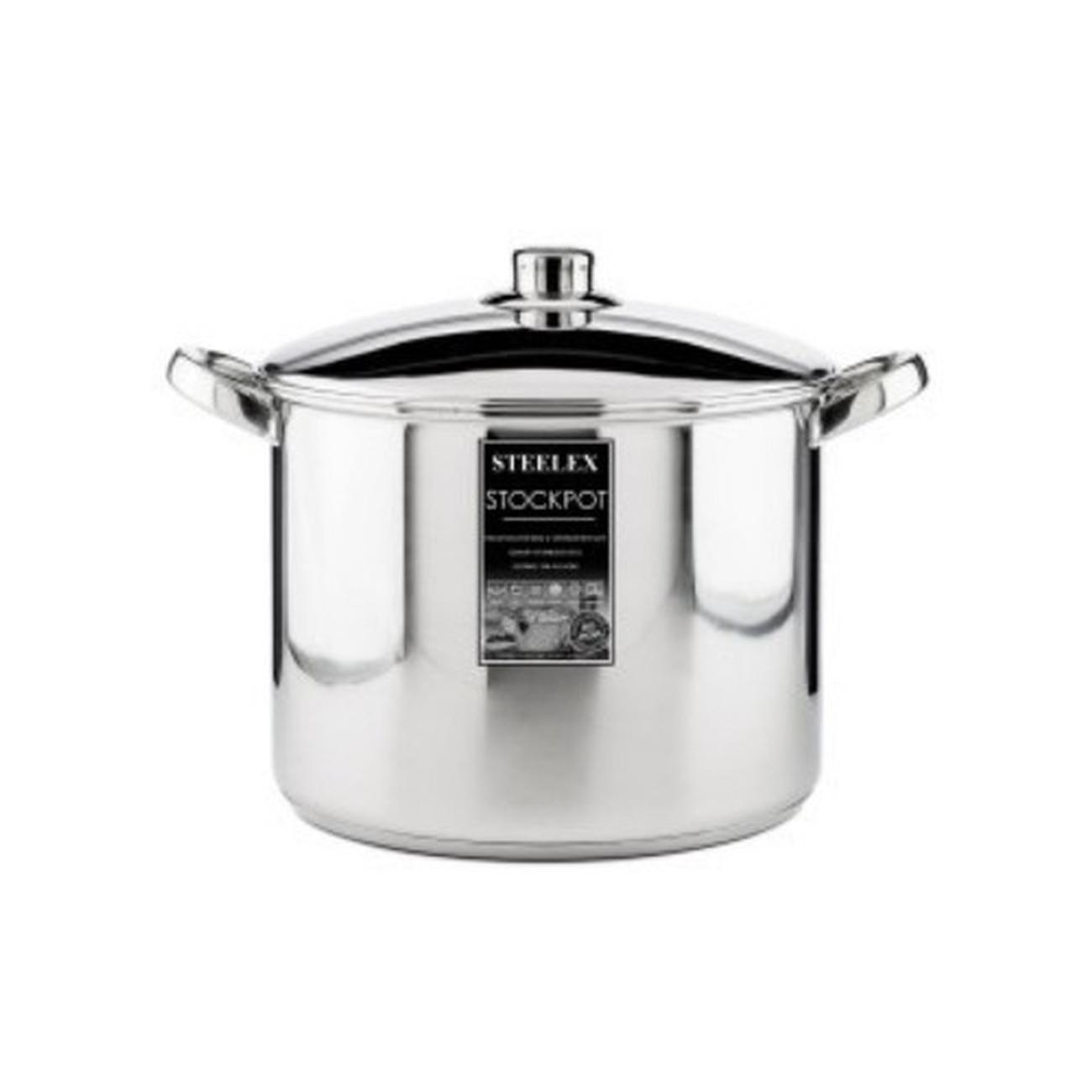 steelex-30cm-stockpot-ss - Steelex Stainless Steel Stockpot 30cm 