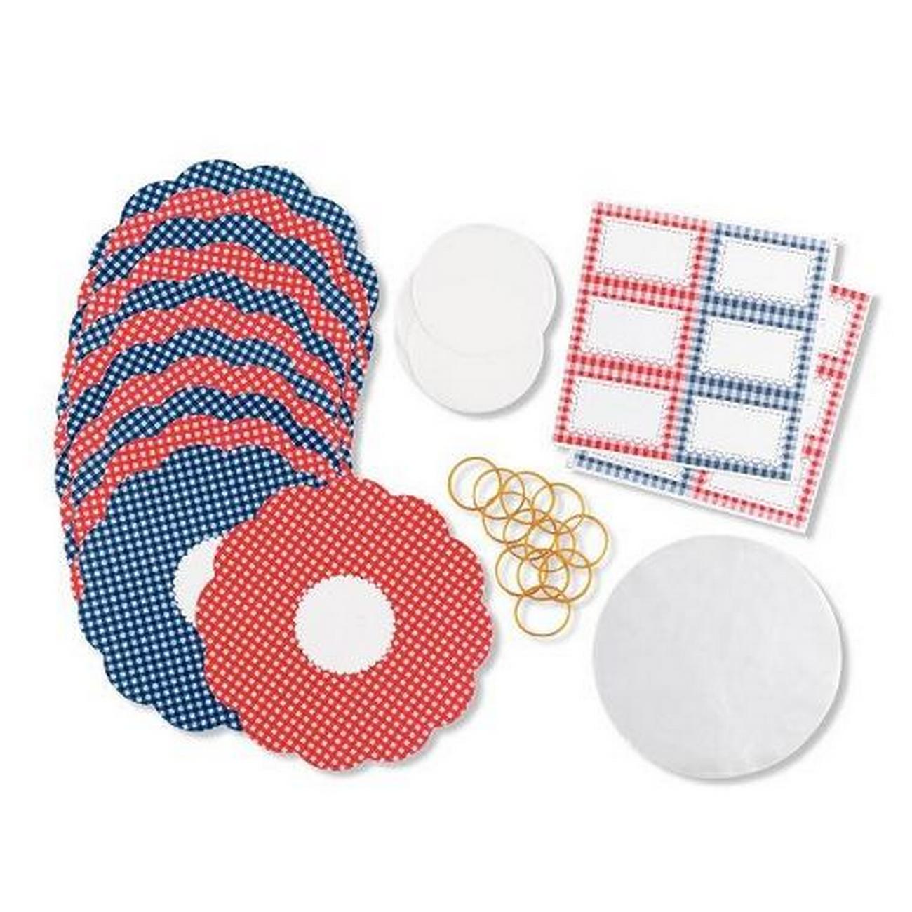 tala-gingham-jam-pot-cover-set  - Tala Gingham Jam Pot Cover Set 