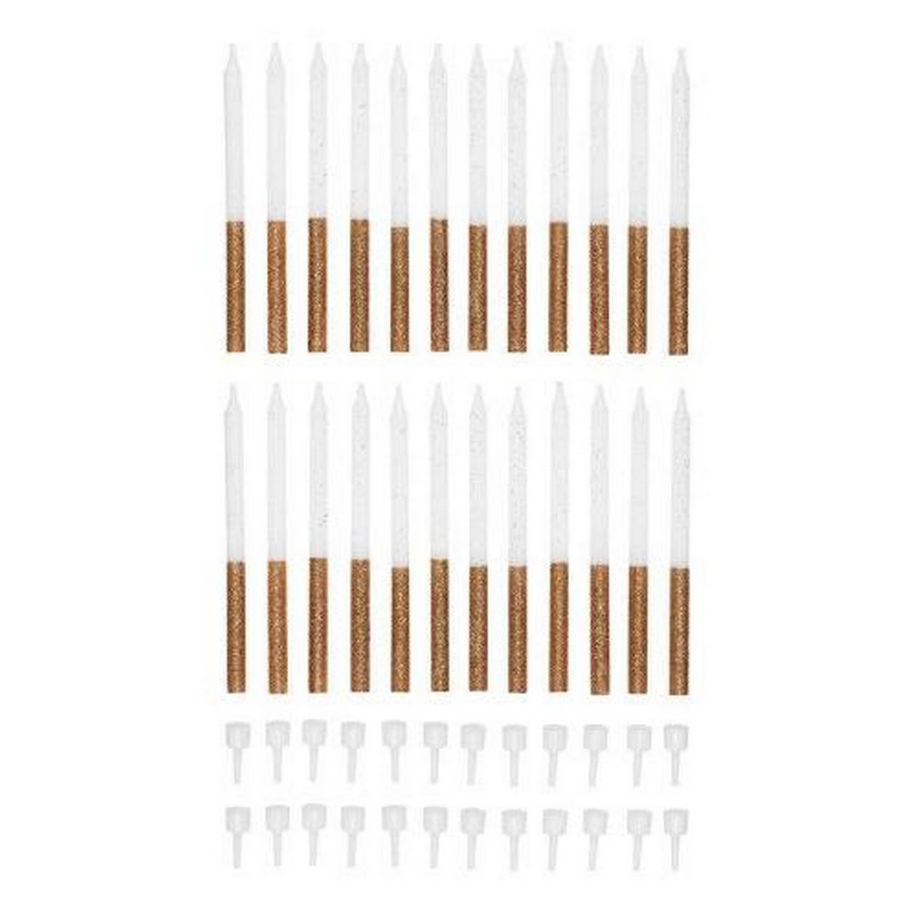 tala-gold-glitter-candles-with-holders-24 - Tala Gold Glitter Candles Pack of 24 