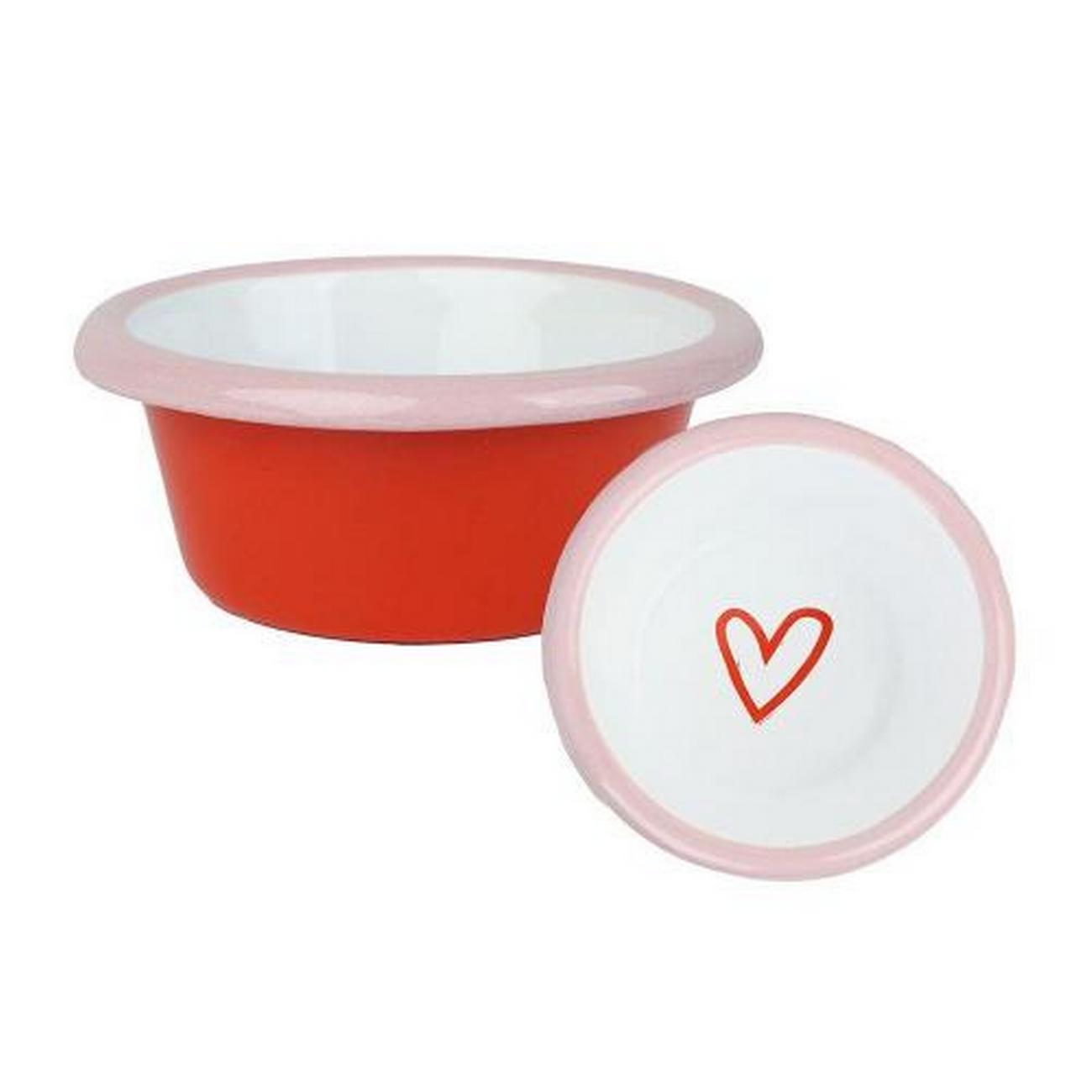 talking-tables-bon-amour-enamel-dip-bowl-heart-8cm - Talking Tables Bon Amour Enamel Dip Bowl Heart 8cm