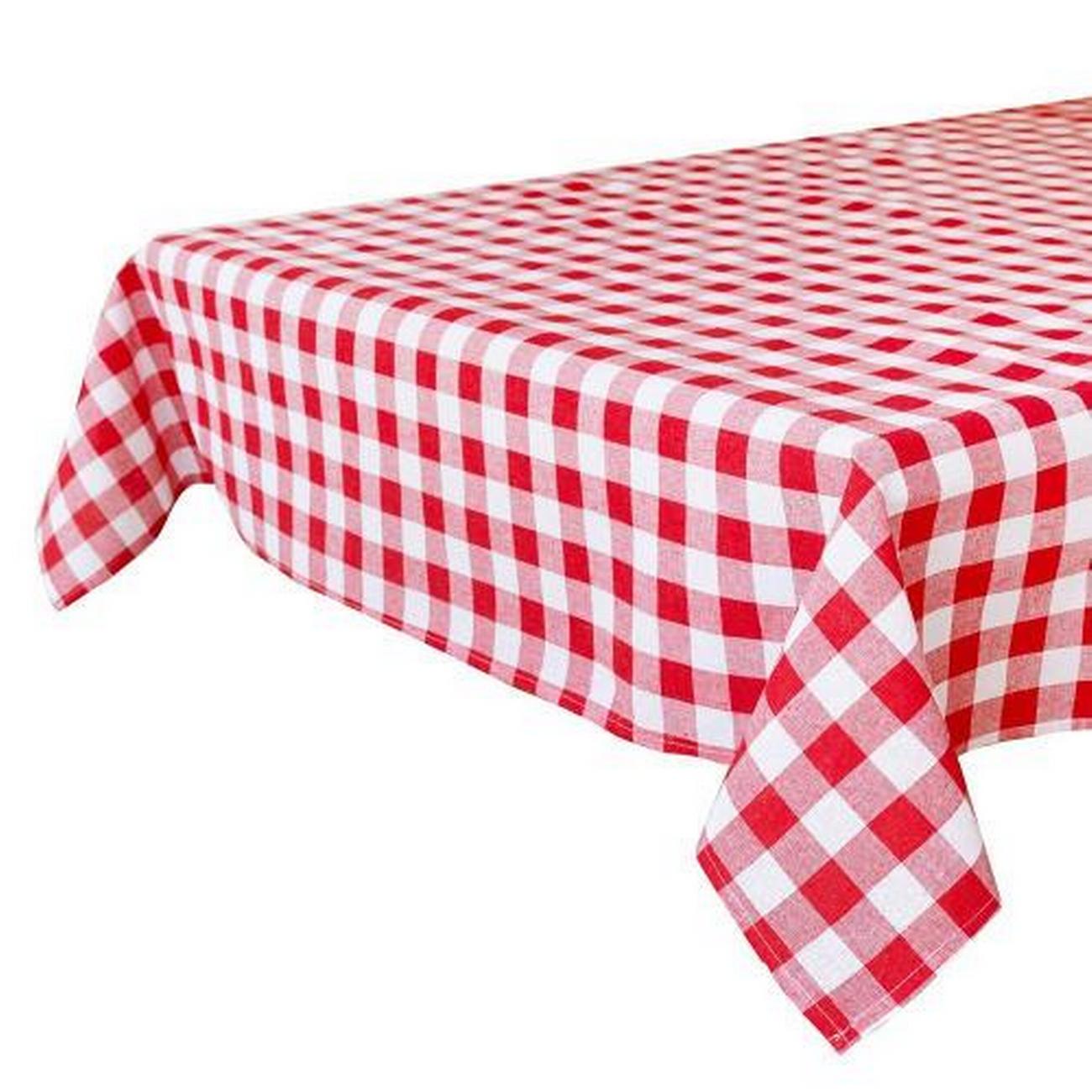 talking-tables-bon-apetit-gingham-fabric-tablecloth-red - Talking Tables Bon Appetit Red & White Fabric Gingham Tablecloth