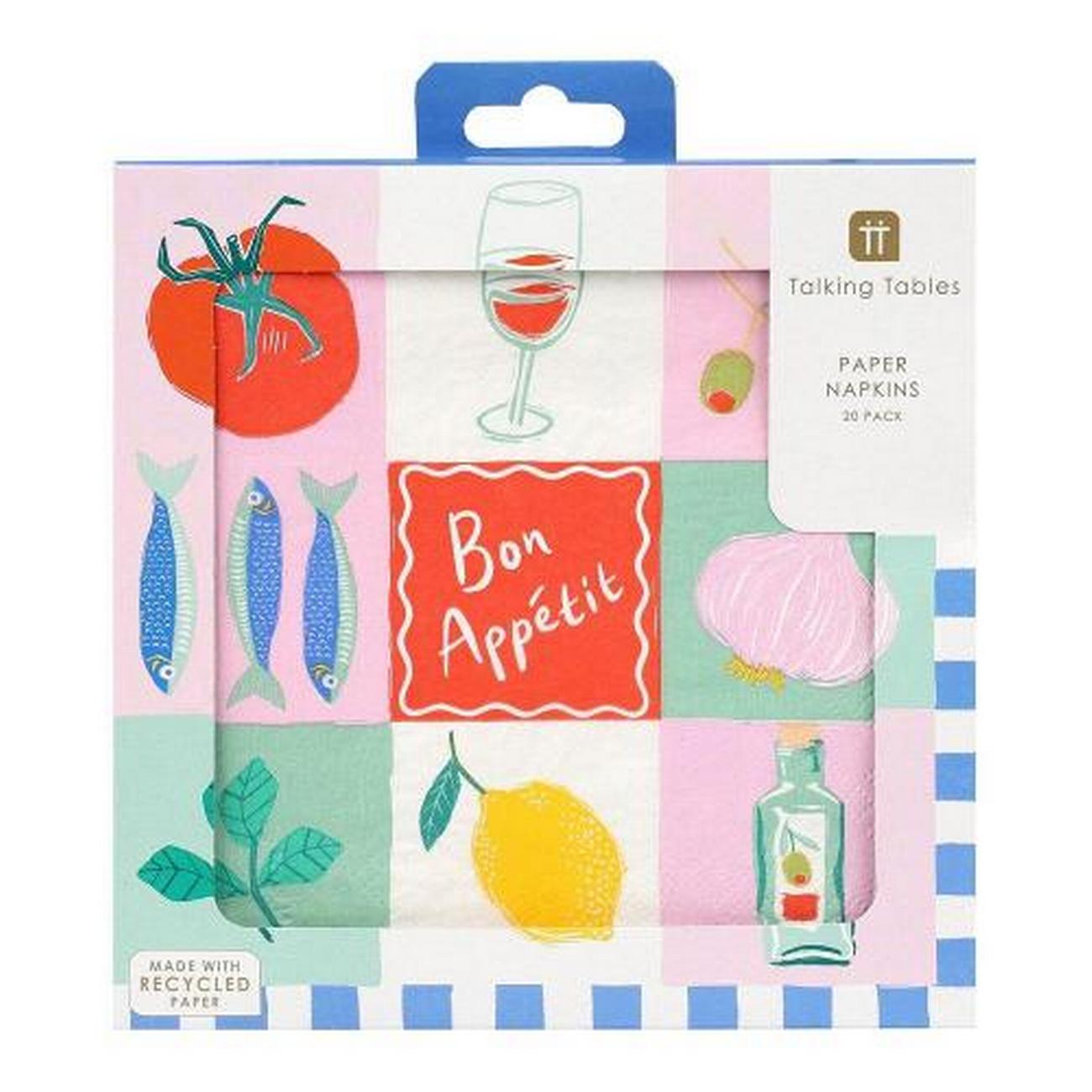 talking-tables-bon-apetit-paper-napkins - Talking Tables Bon Appetit Paper Napkins