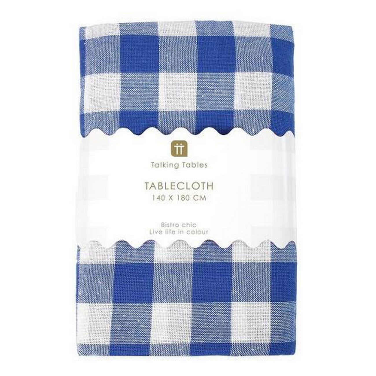 talking-tables-bon-appetit-blue-white-fabric-gingham-tablecloth - Talking Tables Bon Appetit Blue & White Fabric Gingham Tablecloth