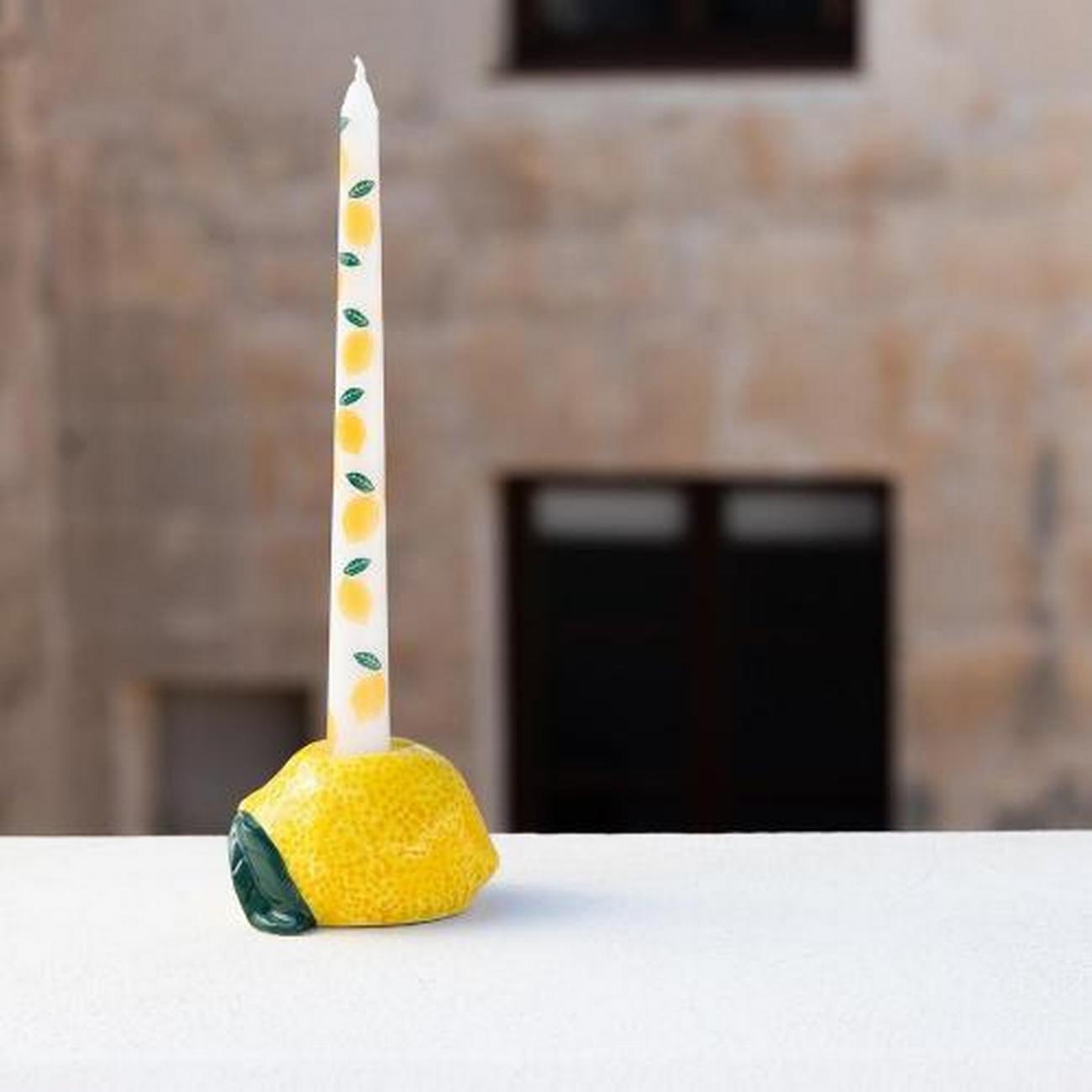talking-tables-bon-appetit-ceramic-candle-holder-lemon - Talking Tables Bon Appetit Lemon Ceramic Candle Holder 6cm