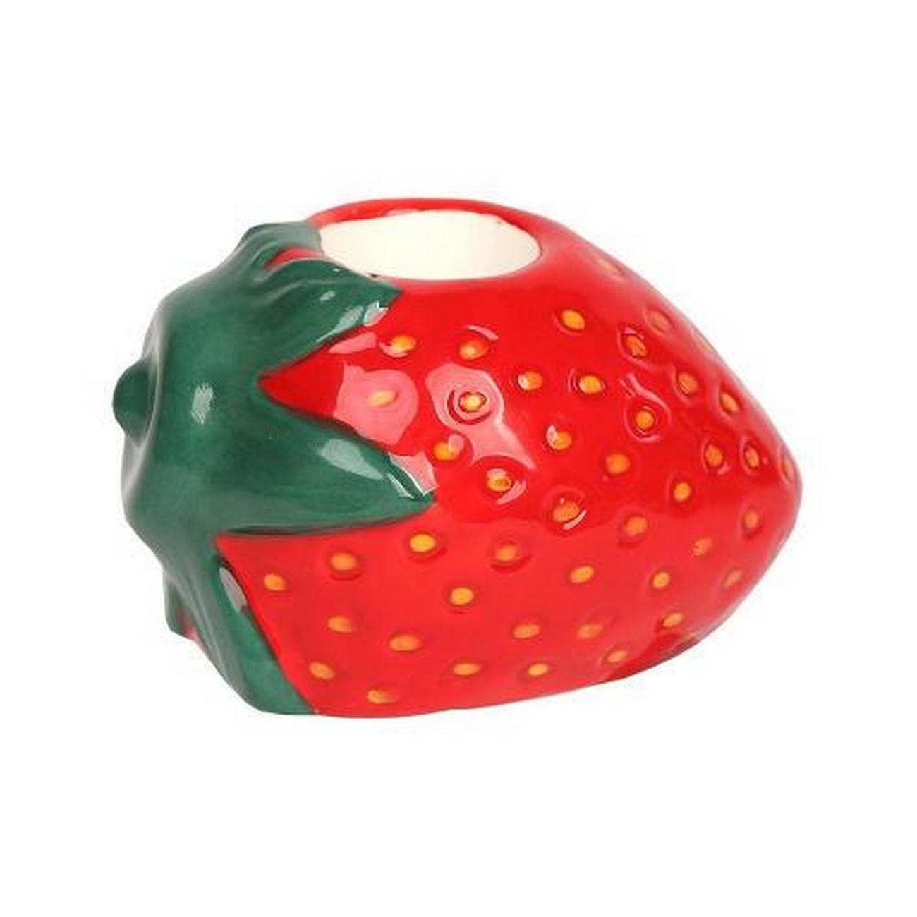talking-tables-bon-appetit-ceramic-candle-holder-strawberry - Talking Tables Bon Appetit Strawberry Ceramic Candle Holder 6cm