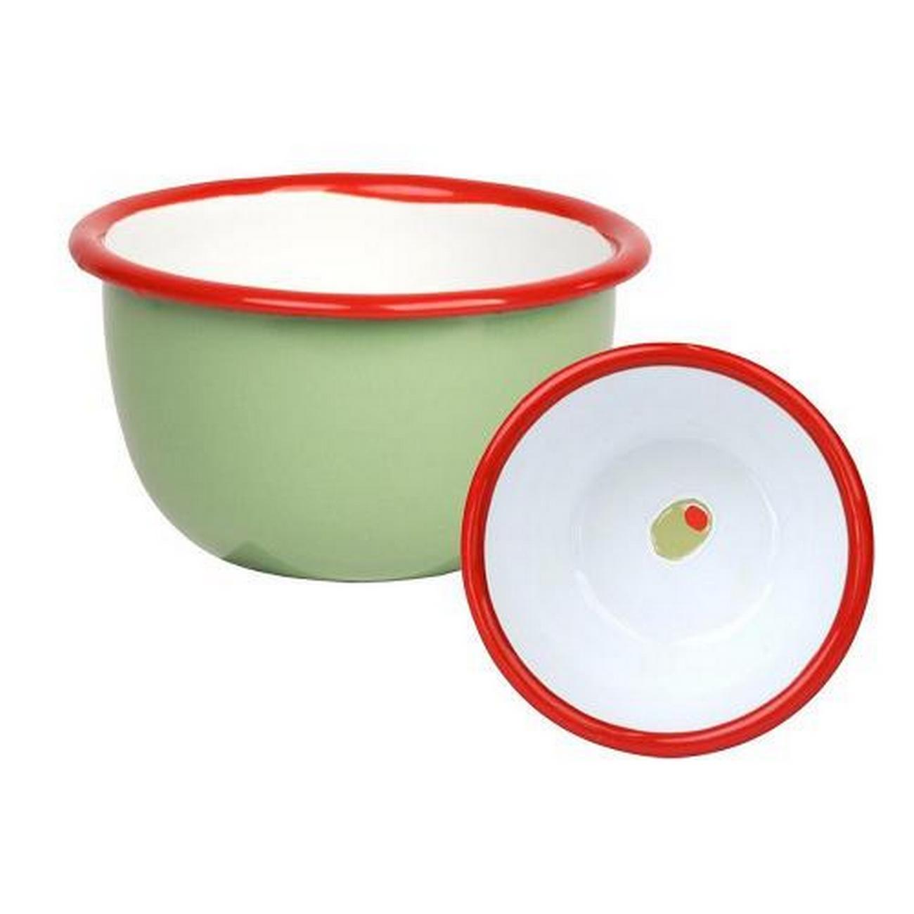 talking-tables-bon-appetit-enamel-bowl-olive-10cm - Talking Tables Bon Appetit Olive Enamel Bowl 10cm