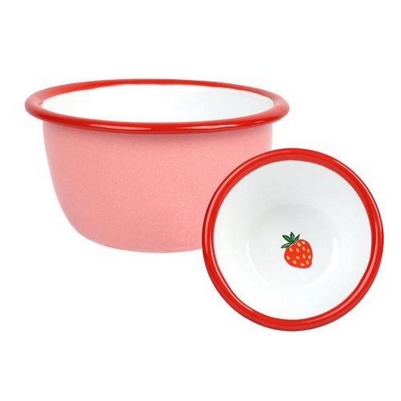talking-tables-bon-appetit-enamel-bowl-strawberry-10cm - Talking Tables Bon Appetit Strawberry Enamel Bowl 10cm