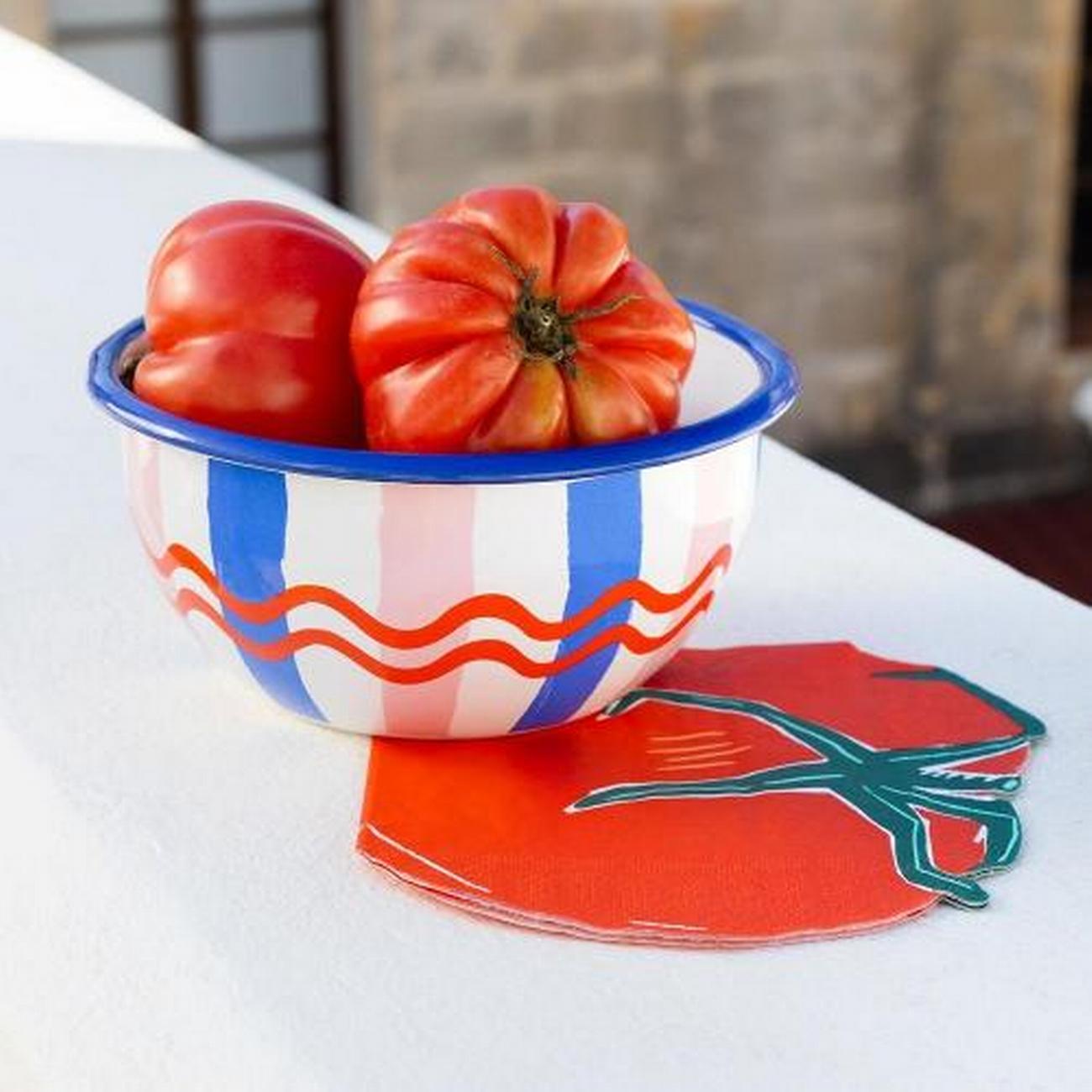 talking-tables-bon-appetit-enamel-bowl-stripe-16cm - Talking Tables Bon Appetit Stripe Enamel Bowl 16cm