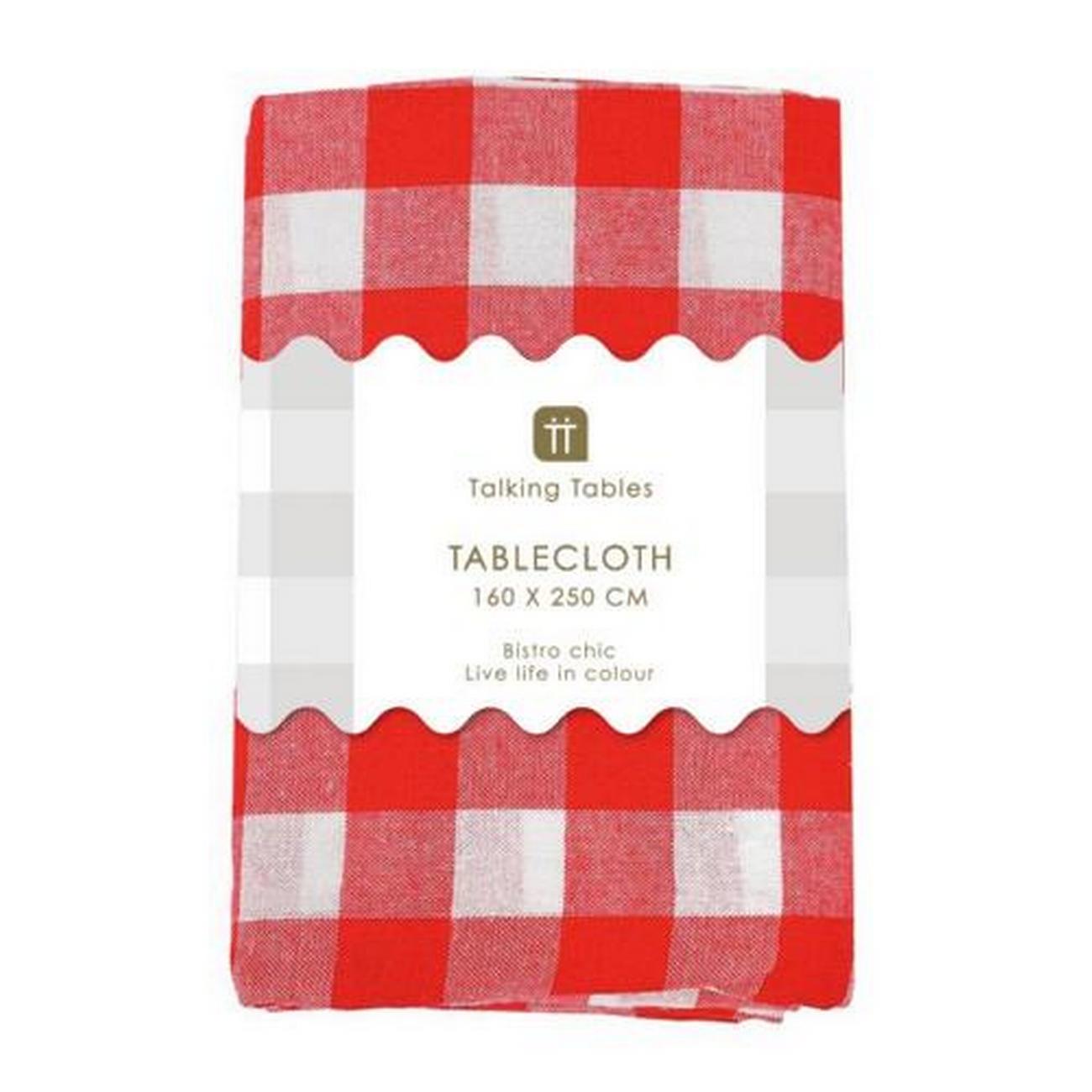 talking-tables-bon-appetit-red-white-fabric-gingham-tablecloth - Talking Tables Bon Appetit Red & White Fabric Gingham Tablecloth