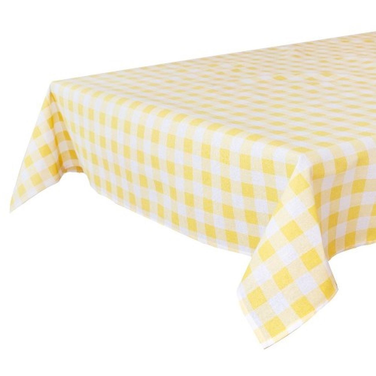 talking-tables-bon-appetit-yellow-white-fabric-gingham-tablecloth - Talking Tables Bon Appetit Yellow & White Fabric Gingham Tablecloth