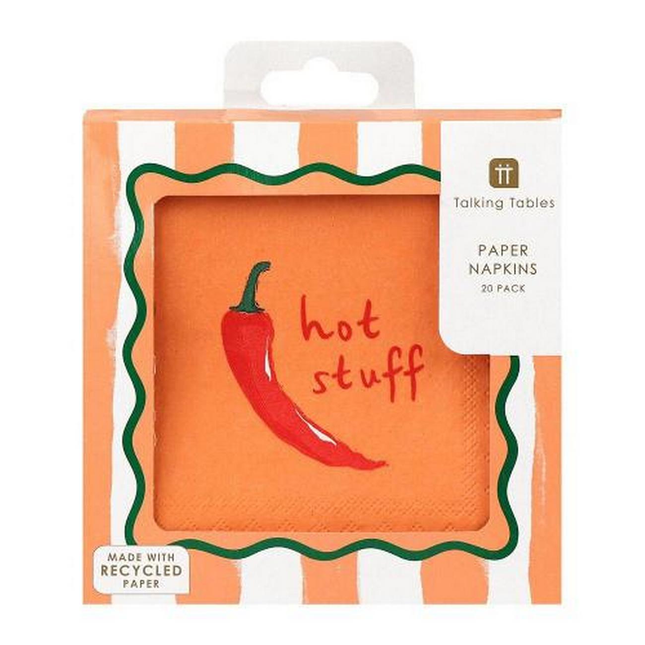 talking-tables-hot-stuff-chilli-cocktail-paper-napkins - Talking Tables Hot Stuff Chilli Cocktail Paper Napkins