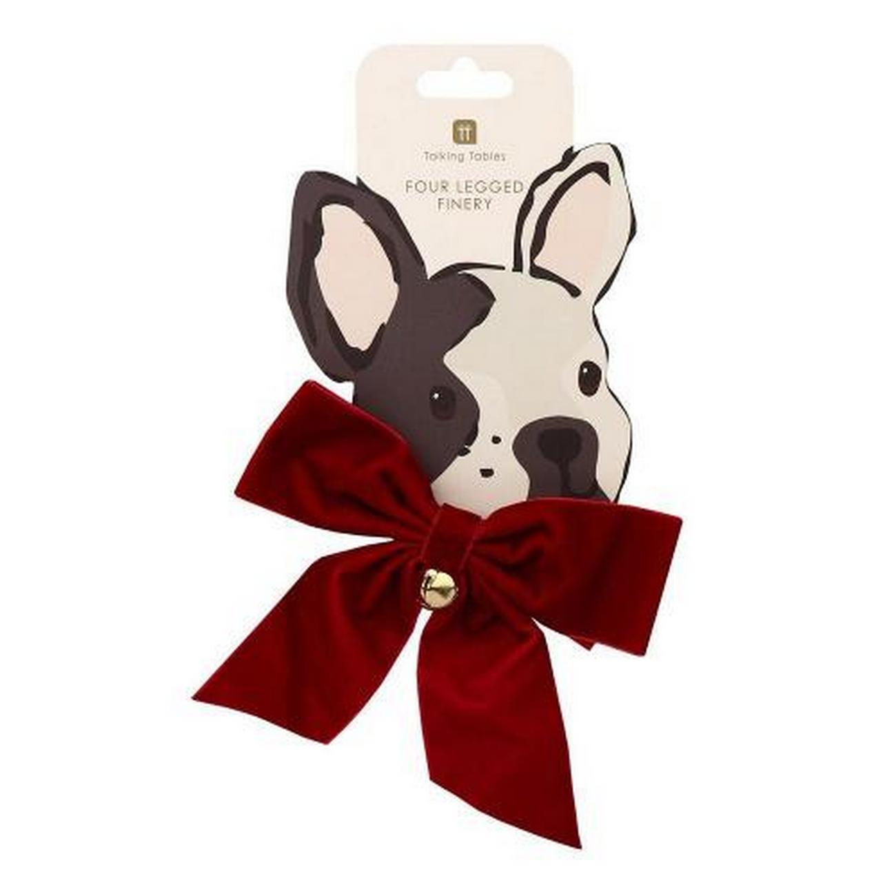 talking-tables-pet-velvet-christmas-bow-neck-tie - Talking Tables Pet Velvet Christmas Bow Neck Tie