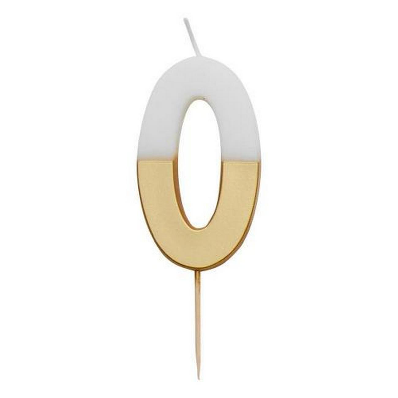 talking-tables-white-gold-birthday-number- - Talking Tables White & Gold Birthday Number Candle 0