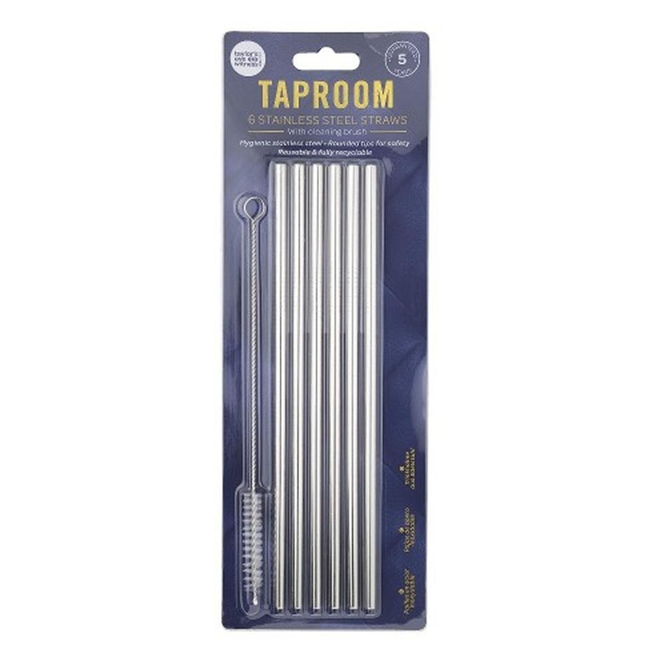taproom-ss-straw-brush-set-of-6 - Taproom Stainless Straw & Brush Set of 6