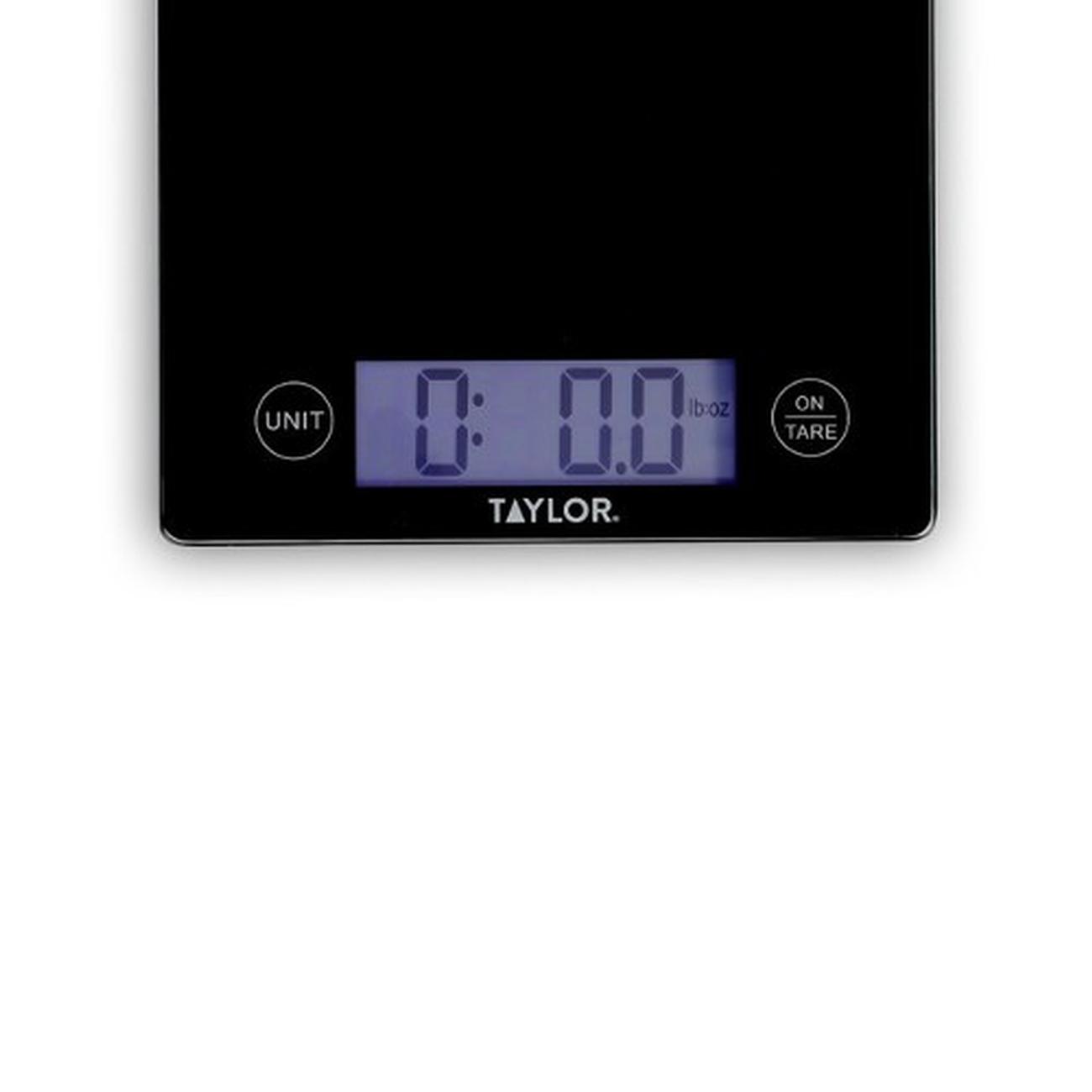 taylor-digital-dual-glass-kitchen-scale-black-5kg - Taylor Digital Dual Glass Kitchen Scale Black 5KG